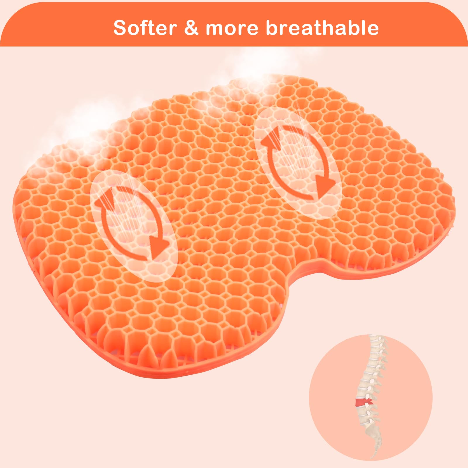 Non-Slip Waterproof Gel Kayak Seat Cushion - Comfortable Anti-Skid Boat & Canoe Pad for Fishing, Pedal Kayaking & Rowing - Perfect for Outdoor Water Sports & Stadium Seating