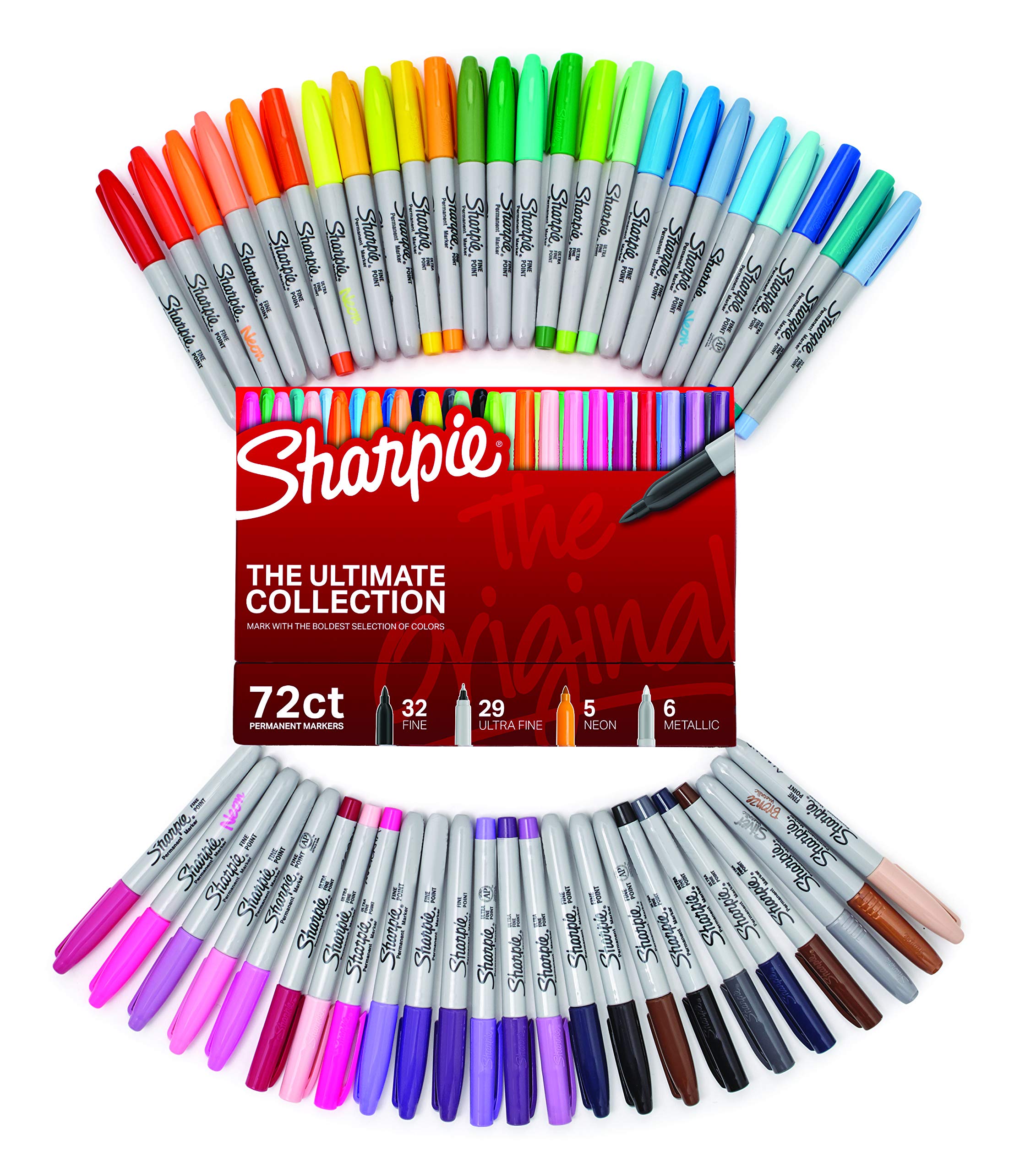 Sharpie Permanent Markers Ultimate Collection - 72 Count Fine & Ultra Fine Point Assorted Color Markers for Office, School, Art Projects & DIY Crafts