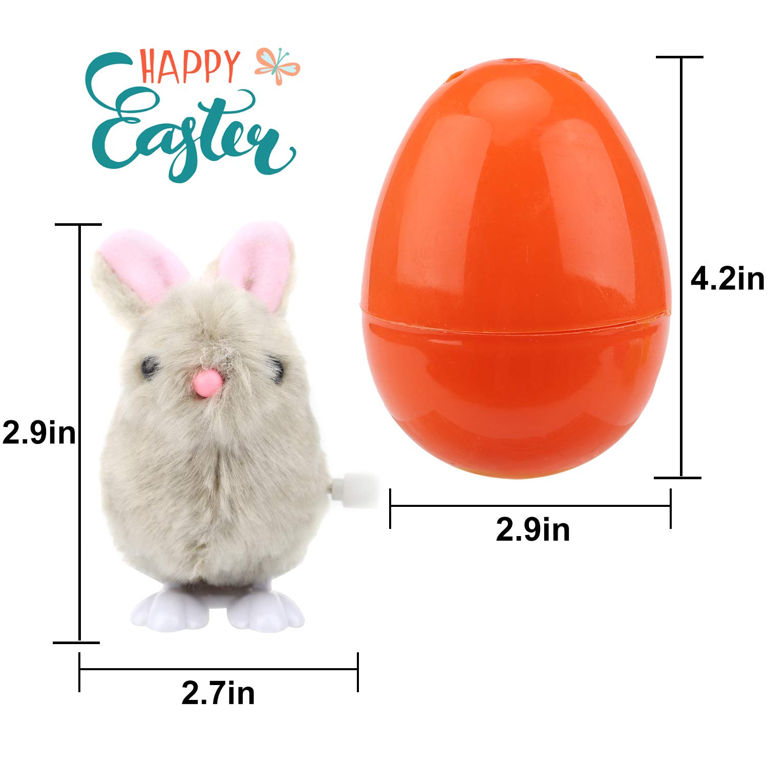 12 Pack Prefilled Easter Eggs with Wind-Up Toys - Plastic Easter Eggs Filled with Chicks & Bunnies Toys for Easter Basket Stuffers, Party Favors & Egg Hunt - Perfect for Easter Celebrations, Kids' Parties & Spring Festivities