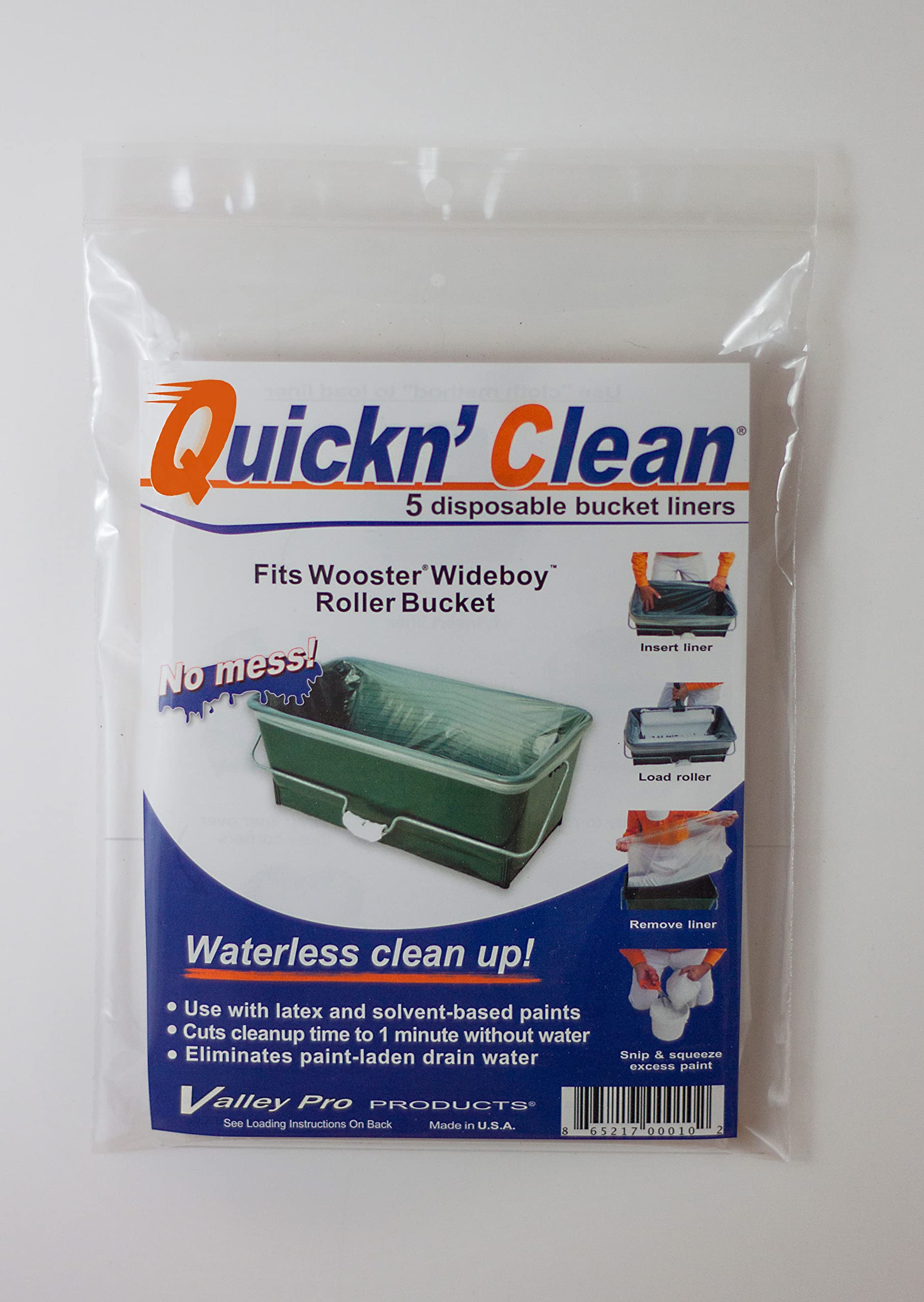 Quickn'Clean Wooster Wide Boy Bucket Liners 5-Pack - Heavy Duty Paint Bucket Liners for Professional Painters & DIY Projects - Perfect for Home Renovation, Wall Painting & Craft Projects
