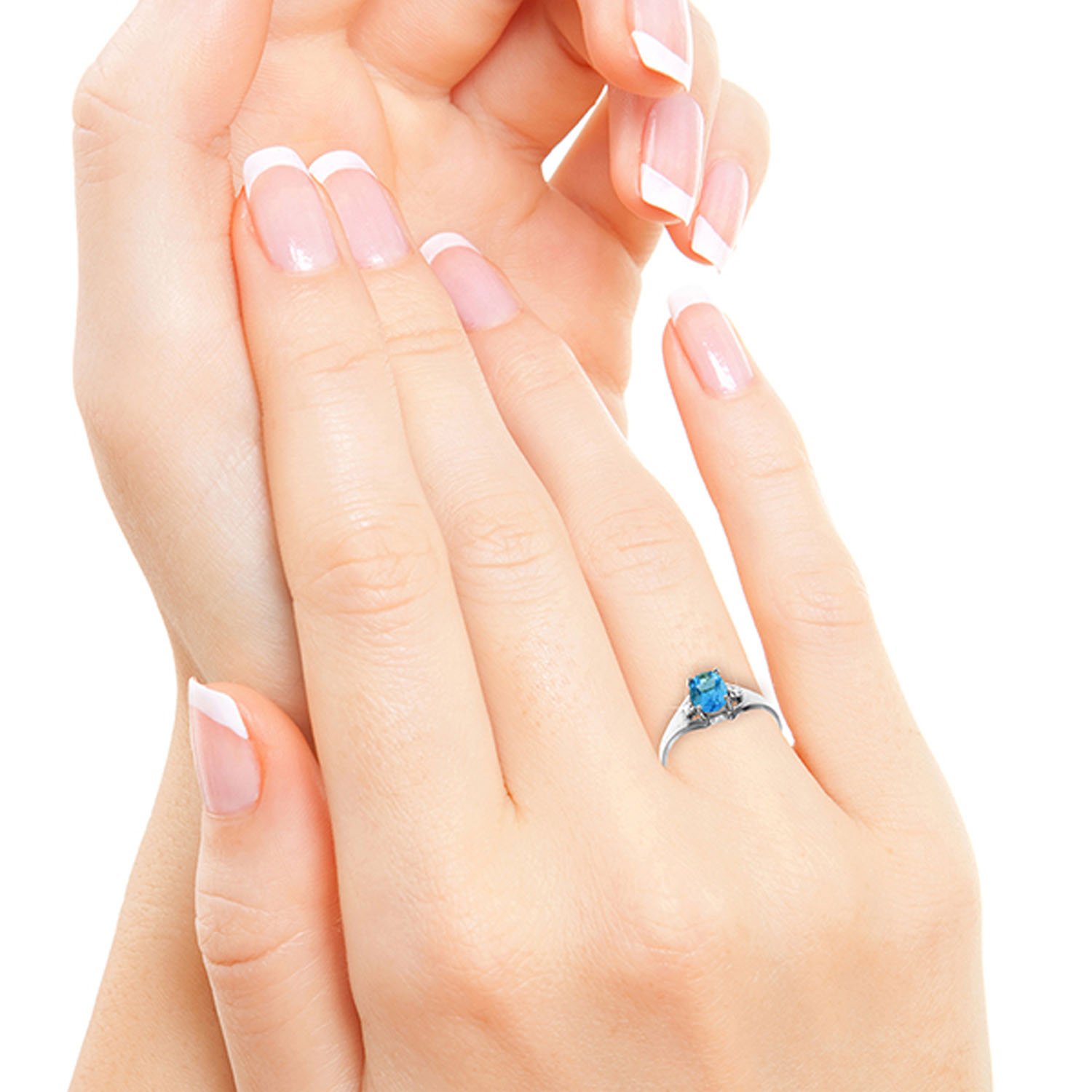 14K Yellow, White & Rose Gold Galaxy GG Ring with Natural Diamonds & Blue Topaz - Elegant Jewelry for Weddings, Anniversaries & Special Occasions