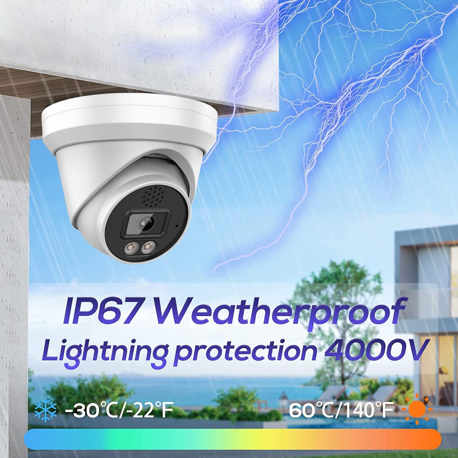 VIKYLIN 6MP Full Color PoE IP Security Camera with F1.0 Aperture, Two-Way Audio, AI Human/Vehicle Detection - Compatible with Hikvision, Outdoor Weatherproof (IP67), WDR, 256GB SD Card Slot - Ideal for Home Security, Business Surveillance & Night Monitoring