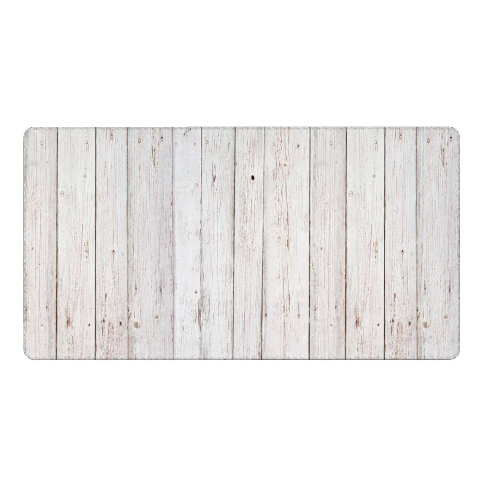 Premium White & Grey Wood Grain Desk Mat - 16