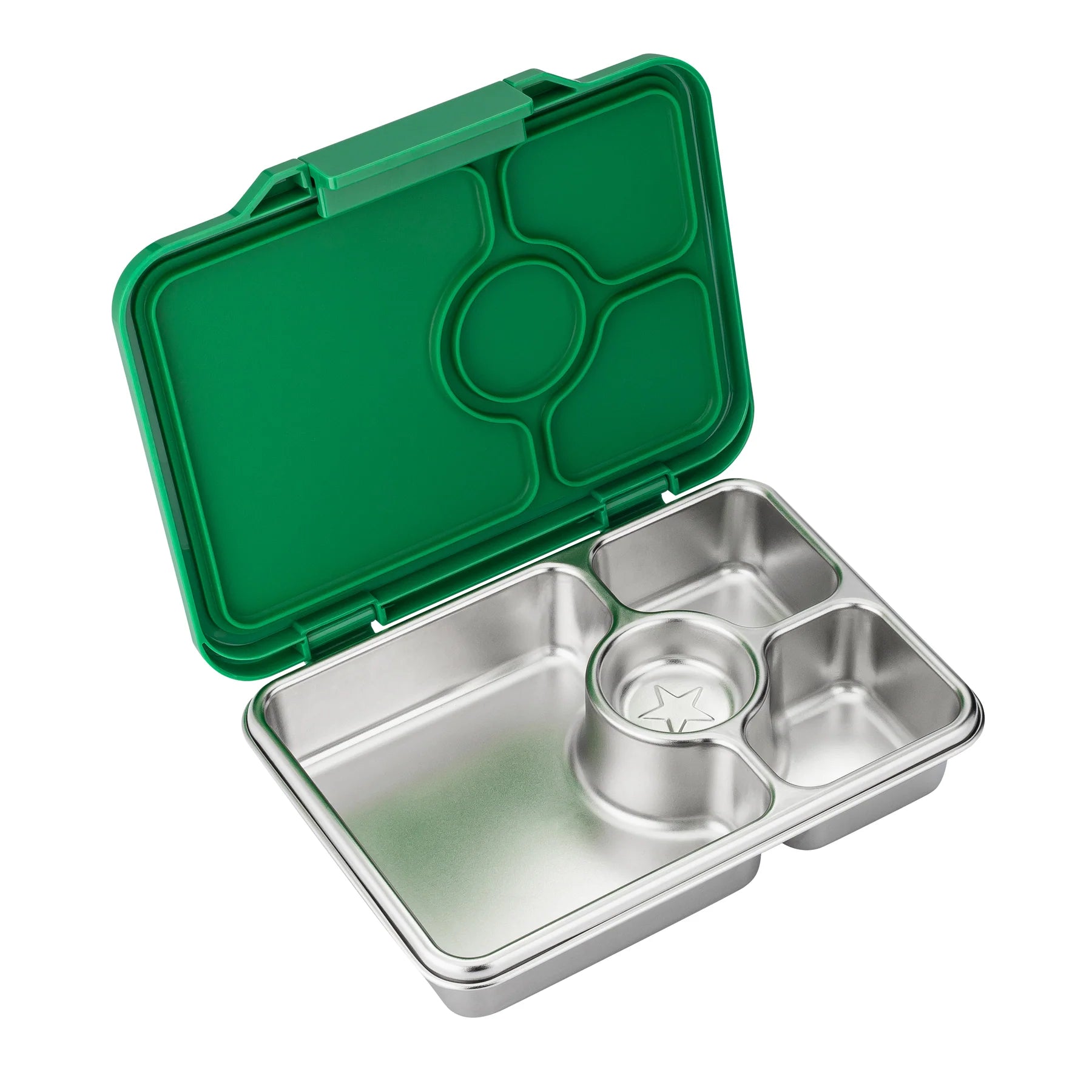 Yumbox Prêt Stainless Steel Lunch Box - Eco-Friendly & Leak-Proof Bento Box for Kids & Adults | Perfect for School, Work, Picnics & Travel | Pomme Green