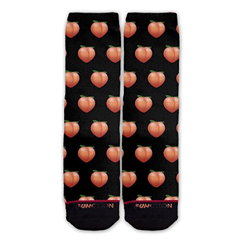 Peach Emoji Black Pattern Sock