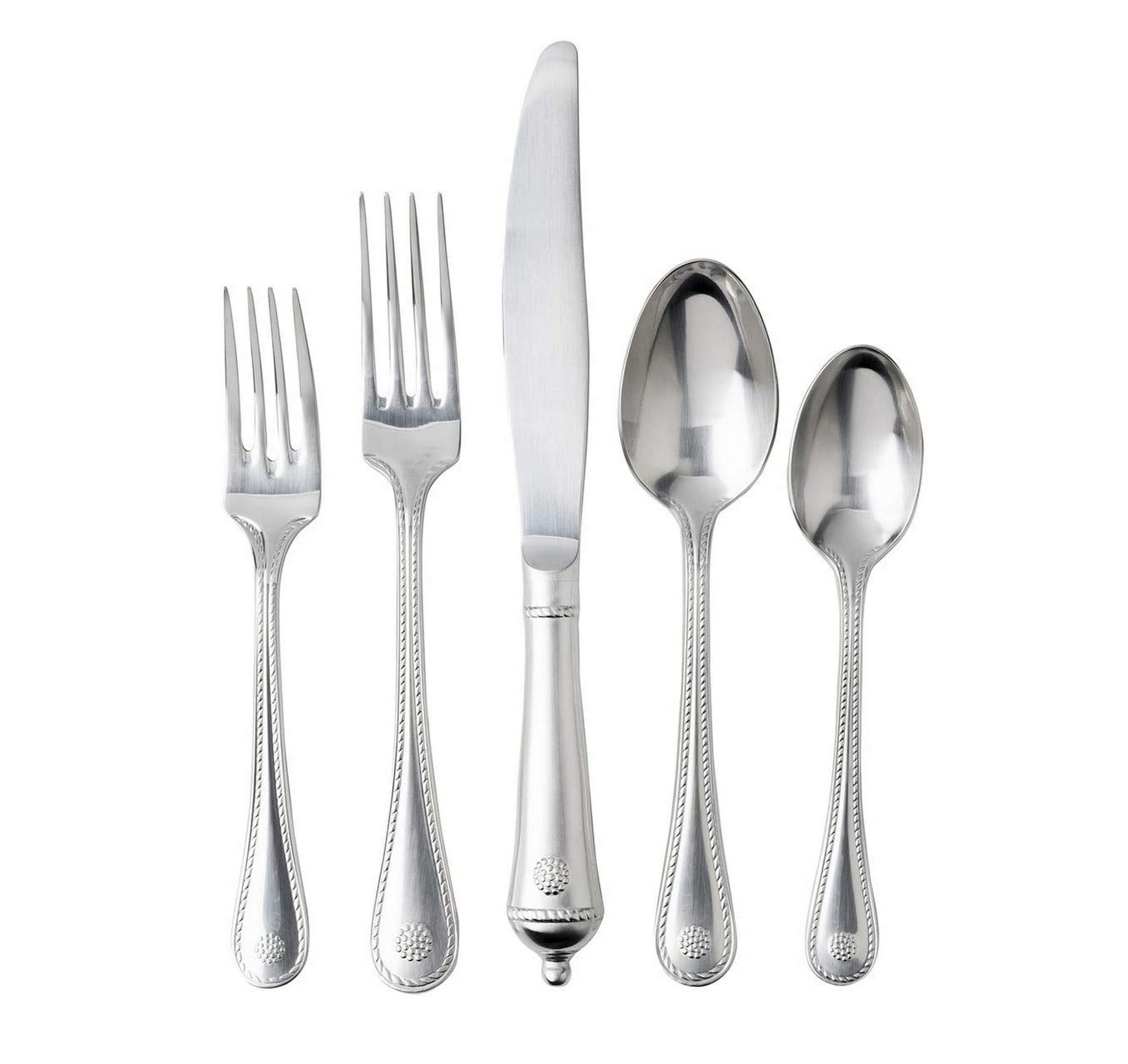Juliska Berry & Thread 5-Piece Dinnerware Set - Bright Satin Finish - Elegant Table Setting for Weddings, Holidays & Special Occasions