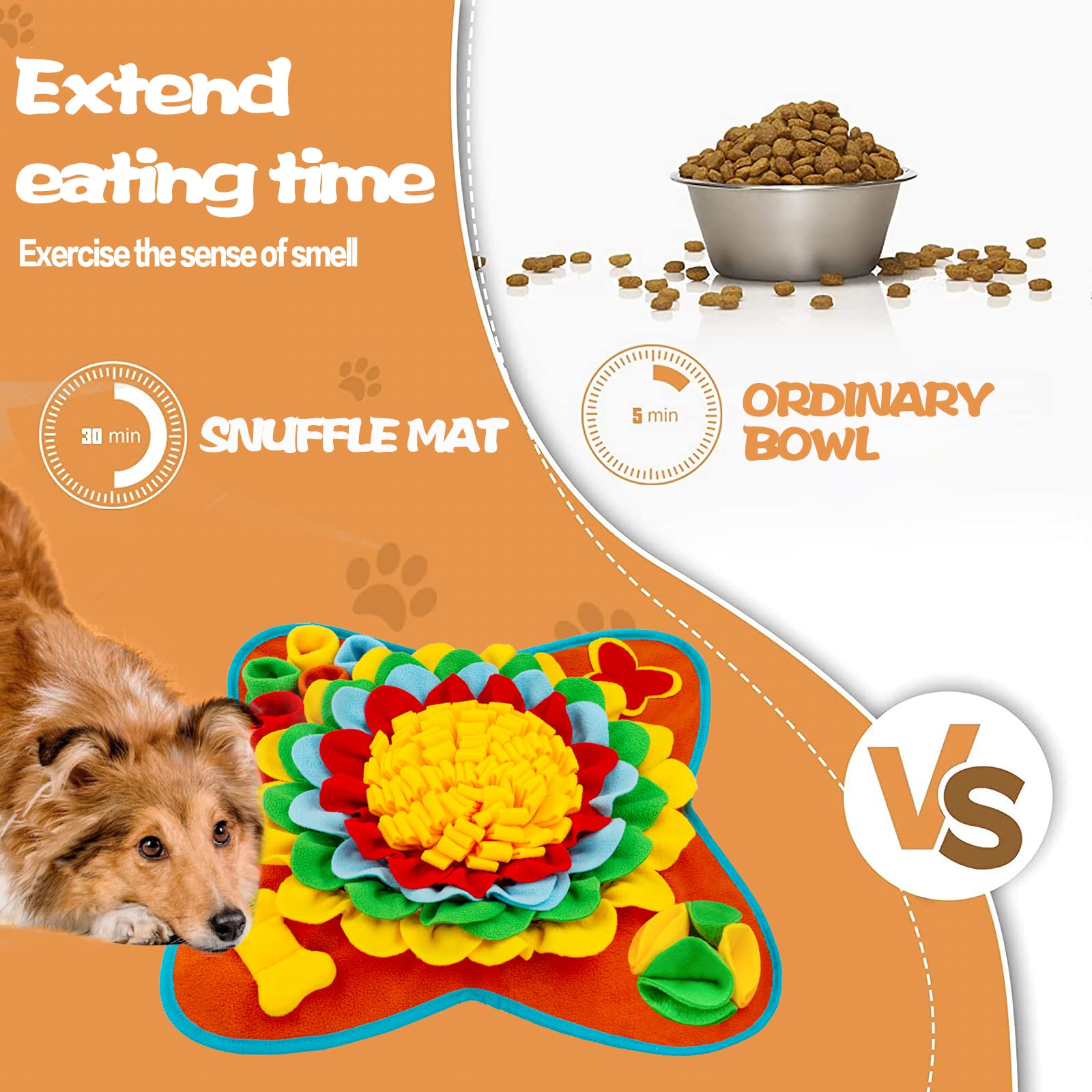 Snuffle Mat for Dogs - Interactive Puzzle Toy for Small & Medium Breeds - Non-Slip, Durable Pet Feeding Mat Encourages Natural Foraging - Portable Treat Dispenser (Blue) - Perfect for Mealtime Enrichment & Slow Feeding