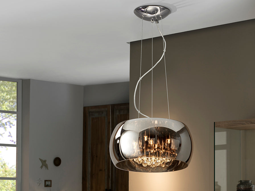 Argos 1/5/6Lt Crystal Ceiling Light Fixture - Chrome Finish Modern Chandelier for Living Room, Bedroom & Dining Room Lighting