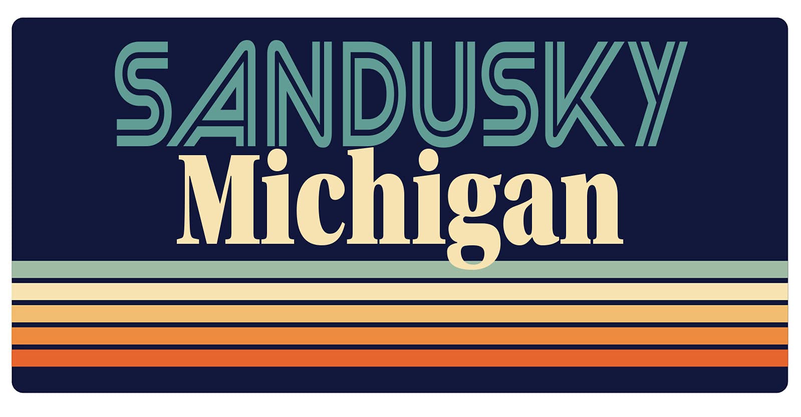 Vintage Sandusky Michigan 5 x 2.5-Inch Retro Fridge Magnet - Collectible Souvenir for Refrigerators, Lockers & Metal Surfaces - Perfect for Home, Office & Travel Memories