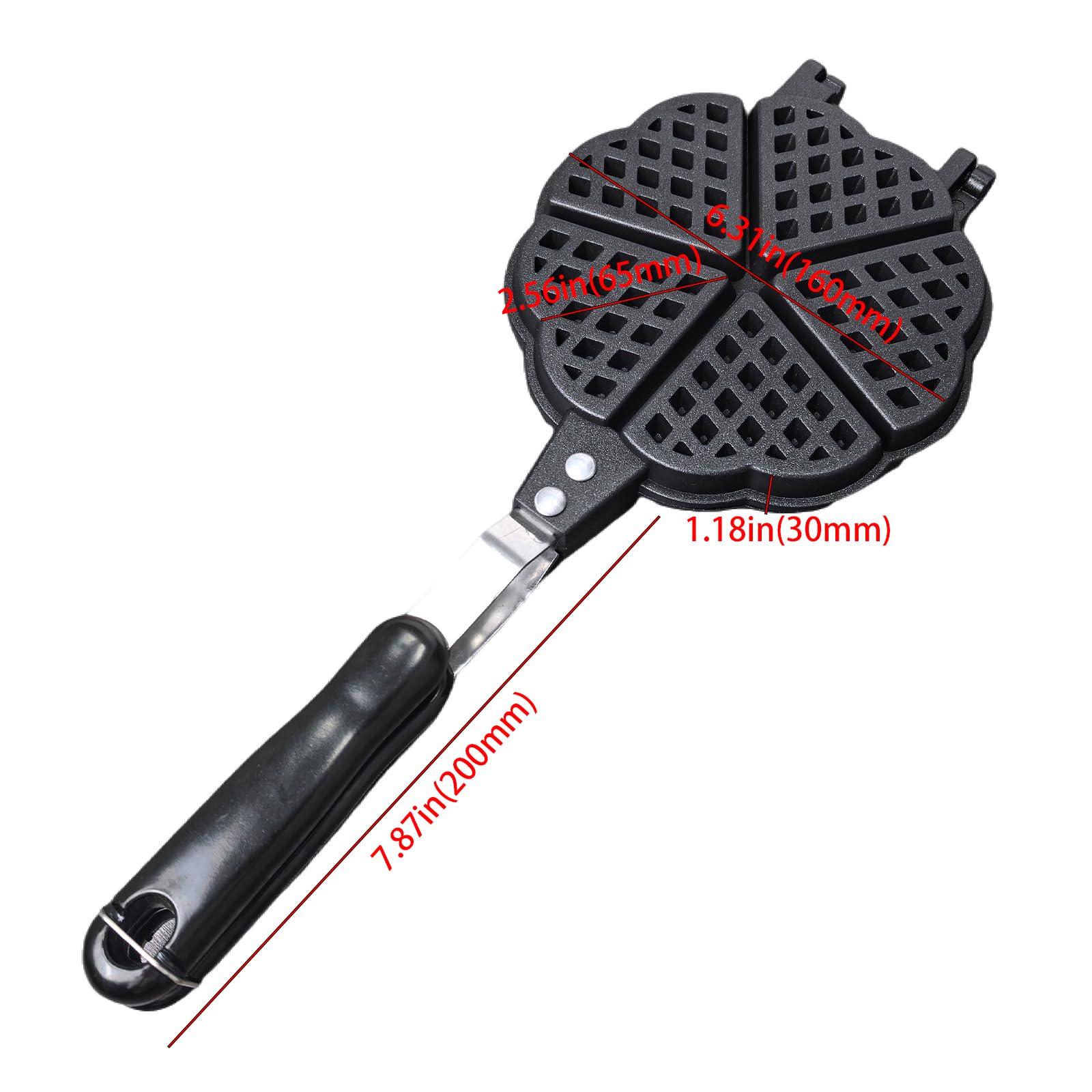 Heart Shaped Waffle Maker - 2.5 Inch Mini Cast Aluminum Waffle Pan for Valentine's Day Breakfast, Romantic Dates & Sweetheart Gifts - Perfect for Couples, Anniversaries and Special Occasions