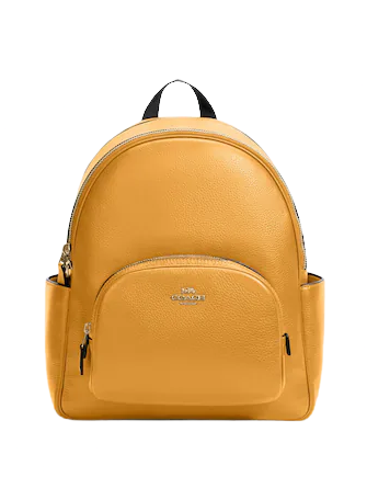Coach Court Backpack for Women & Men - Stylish Leather Laptop Backpack with Adjustable Straps - Perfect for Work, School, Travel & Daily Commute