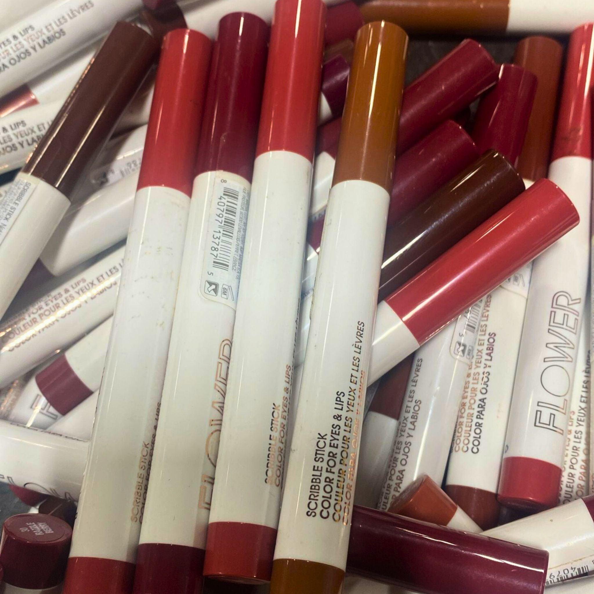 Vibrant Flower Scribble Stick - 0.04OZ Multi-Purpose Eye & Lip Color (110 Pcs Bulk Set) - Perfect for Makeup Artists, Beauty Salons & DIY Cosmetics