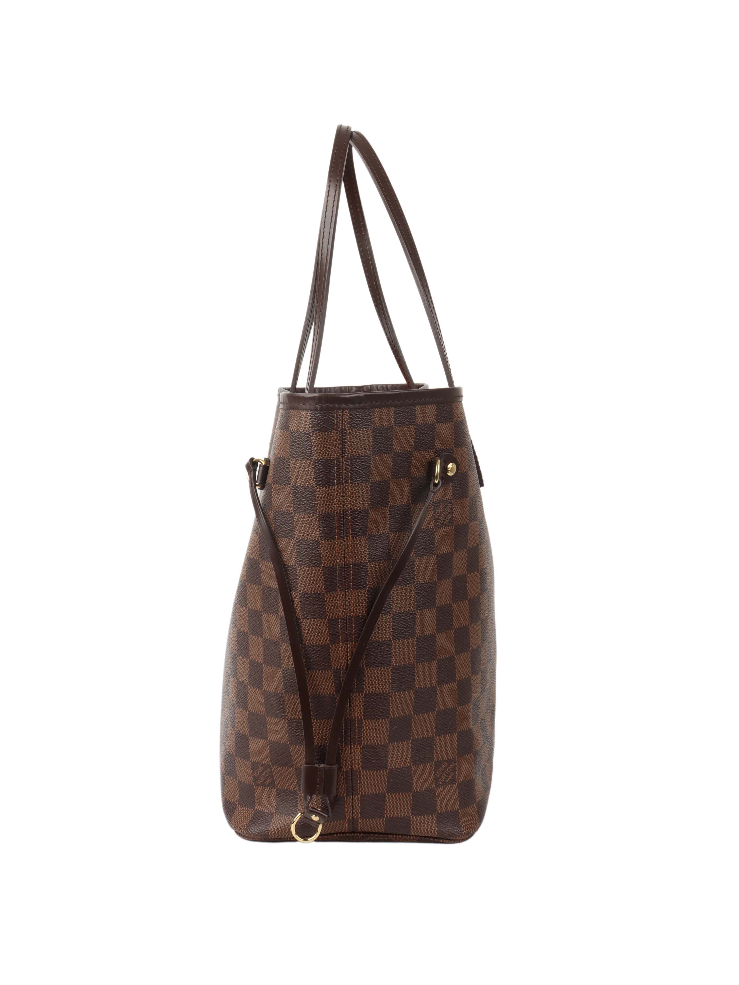 Louis Vuitton Damier Ebene Neverfull MM Tote Bag - Authentic Designer Handbag for Women, Perfect for Work, Travel & Everyday Use