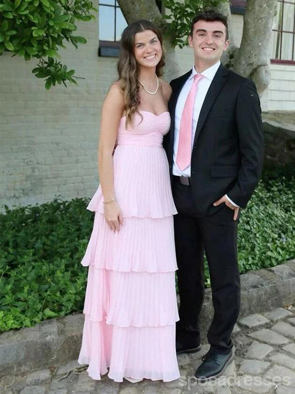 Elegant Pink A-Line Sweetheart Neckline Maxi Prom Dress for Women - Long Formal Evening Gown for Party, Wedding & Special Occasions