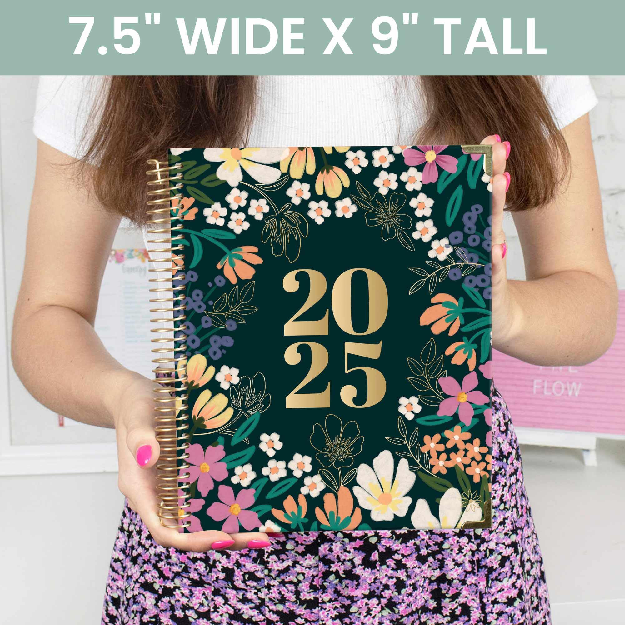 Bloom Daily Planners 2025 - Hardcover Goal & Vision Planner with Monthly/Weekly Views (Jan-Dec 2025) - 7.5