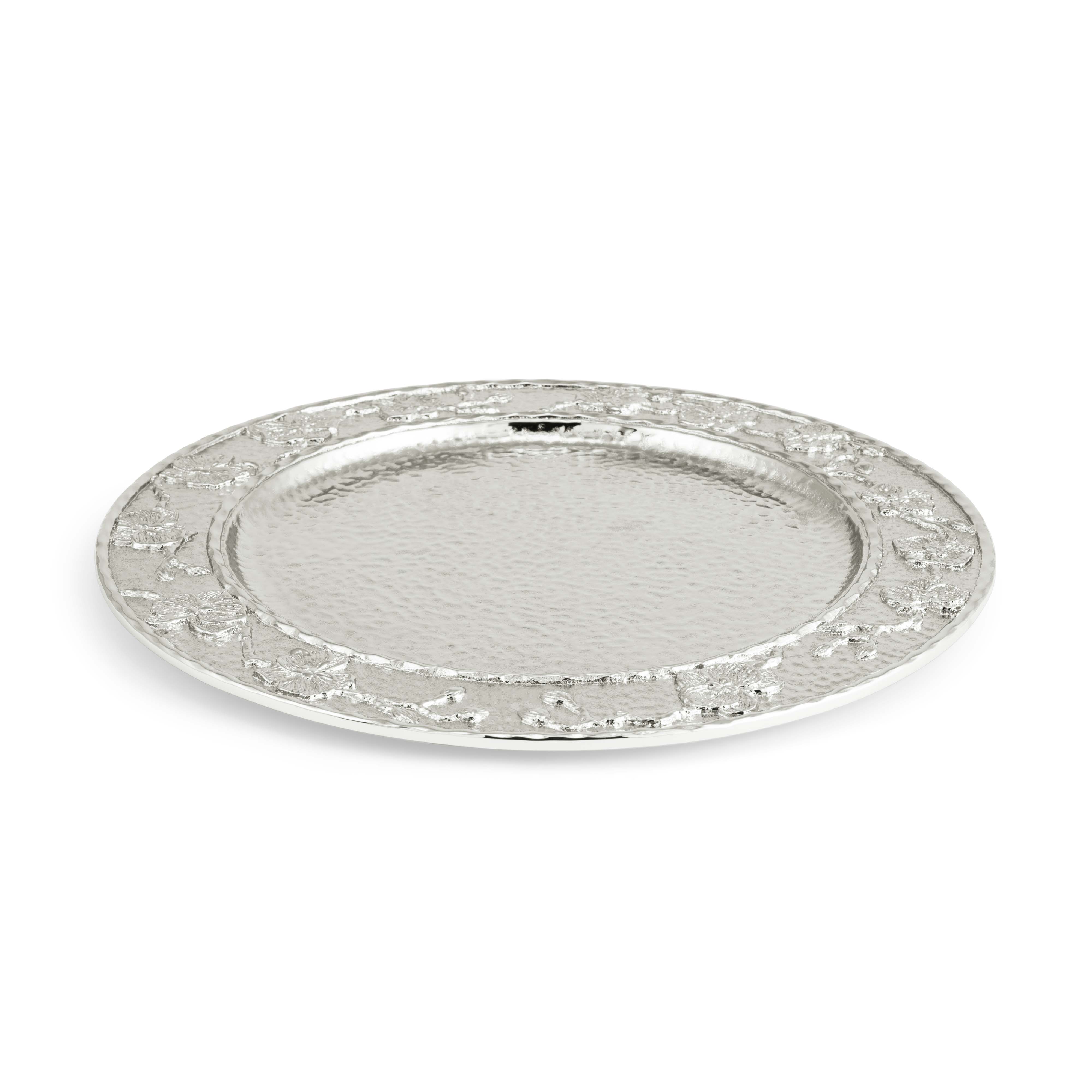 Elegant White Orchid Charger Plate - 12 Inch Decorative Dinner Plate for Weddings, Parties & Formal Dining - Perfect for Table Settings & Special Occasions