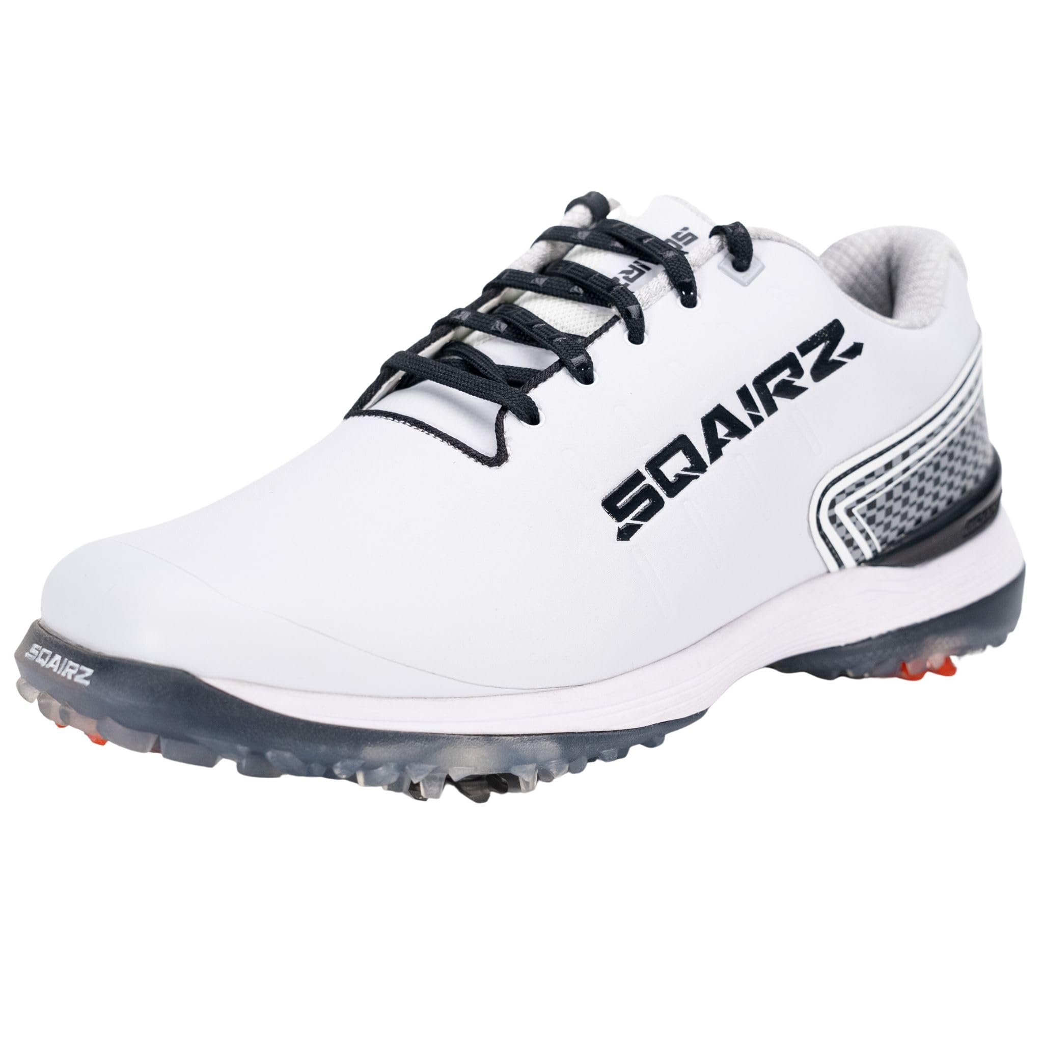 SQAIRZ Bold Men's Spiked Golf Shoes - Waterproof Athletic Golf Footwear with Replaceable Cleats for Enhanced Balance & Performance | Perfect for Golf Tournaments, Driving Range & Outdoor Sports