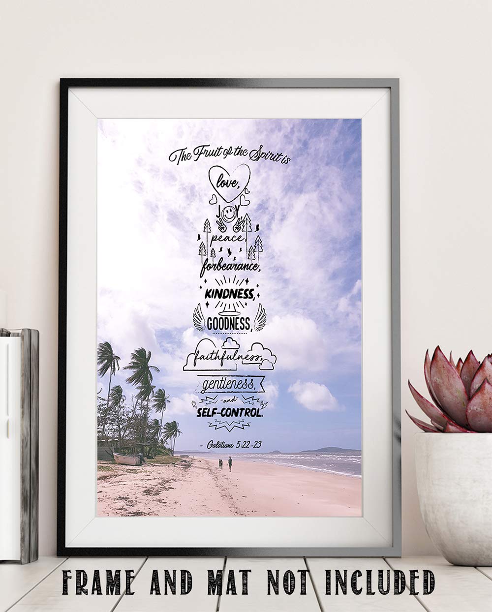 Fruit of the Spirit Bible Verse Wall Art - Christian Inspirational Print for Home & Office Decor - Farmhouse Style Motivational Quote Poster - Perfect for Living Room, Bedroom, Office & Gift Giving