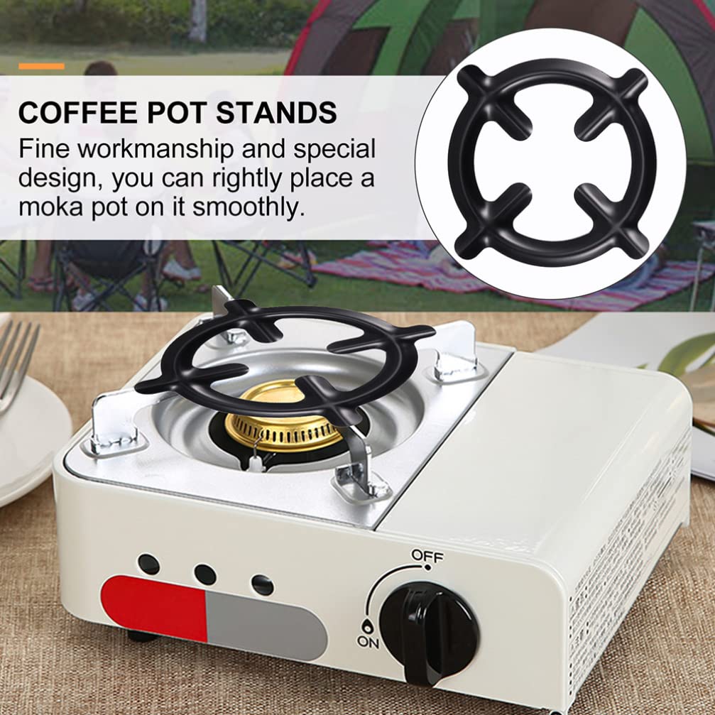 6.2-Inch Cast Iron Wok Support Ring - 2-Piece Universal Non-Slip Wok Rack & Gas Ring Reducer for Stove Top - Coffee Pot Holder & Stove Trivet for Electric/Gas Burners - Perfect for Asian Cooking & Kitchen Safety