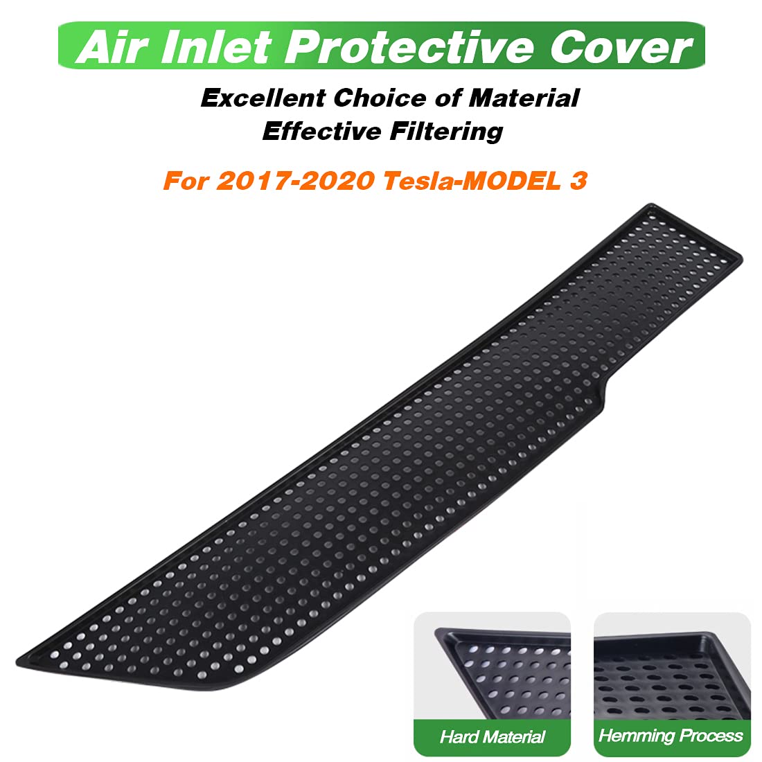KEYOOG ABS Plastic Air Intake Grille Cover for Tesla Model 3 (2017-2020) - Vent Protection Mesh Guard Against Leaves, Insects & Debris | Durable Inlet Cover for Enhanced Airflow & Engine Protection