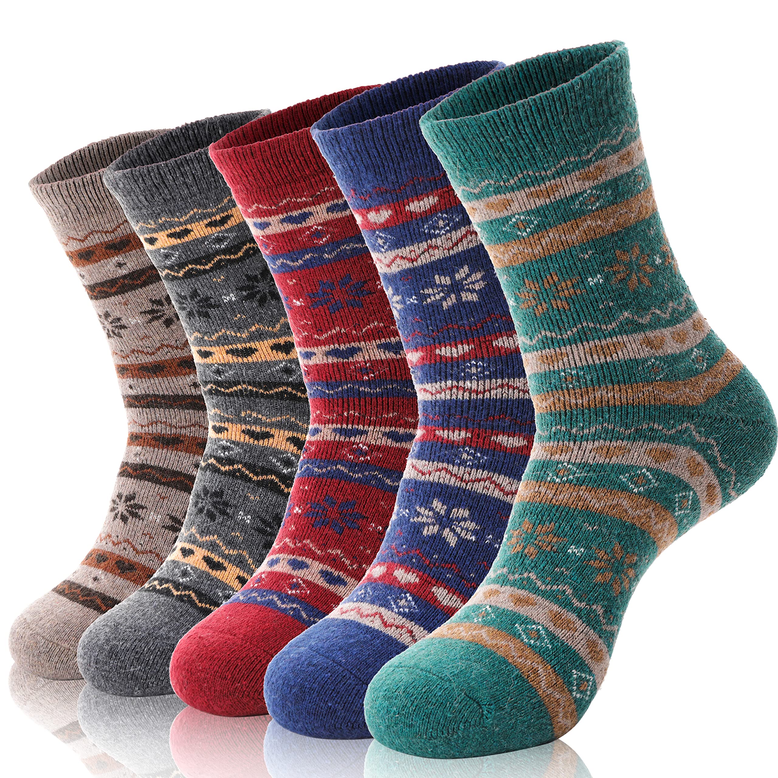 EBMORE Women's Thermal Wool Socks - Warm Winter Hiking Boot Socks for Work & Outdoor