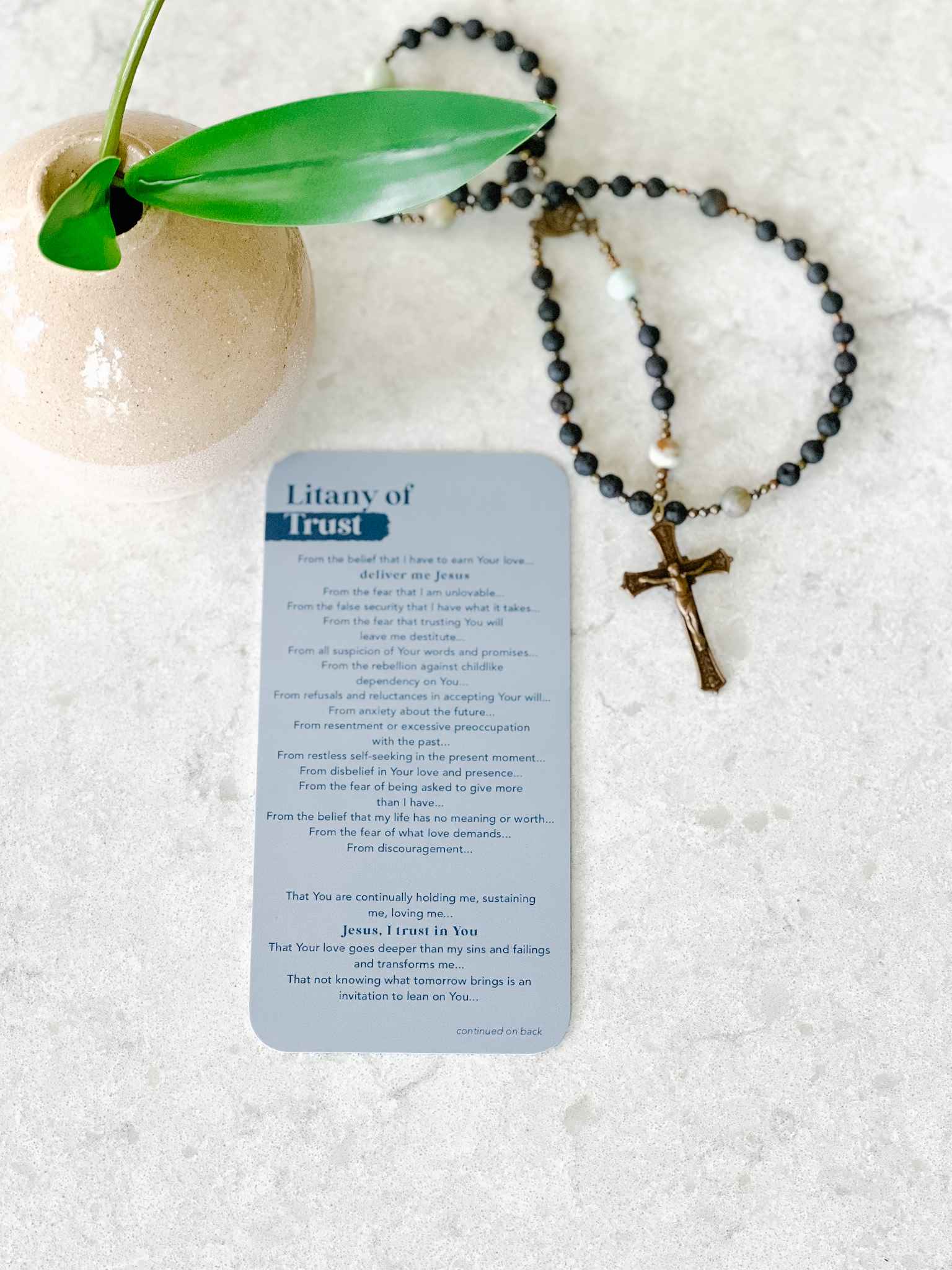 Litany of Trust Prayer Card - Inspirational Catholic Prayer Card for Faith & Devotion - Perfect for Daily Prayer, Bible Study & Spiritual Reflection