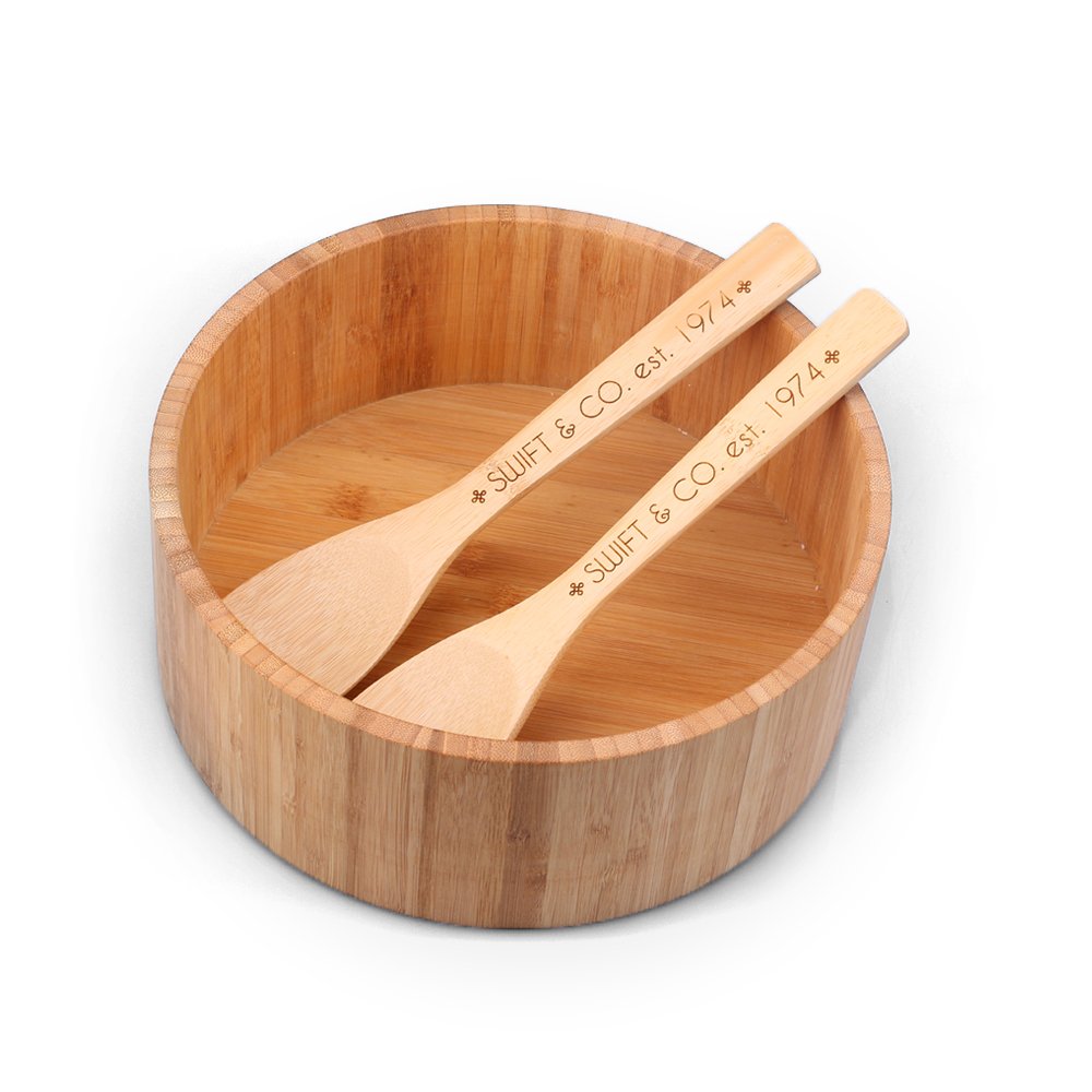 Premium Bamboo Salad Bowl & Utensil Set - Eco-Friendly Kitchen Gift for Cooks, Mothers, Christmas, Weddings & Housewarming - Perfect for Healthy Meals, Parties & Sustainable Dining