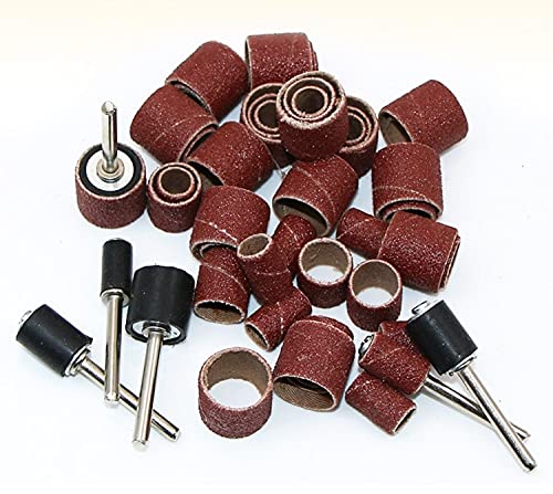 51pcs 120 Grit Sanding Rings for Rotary Tools - Electric Mini Grinder Sandpaper Discs for Metal, Wood & Plastic Polishing - Perfect for DIY Projects, Crafts & Automotive Refinishing