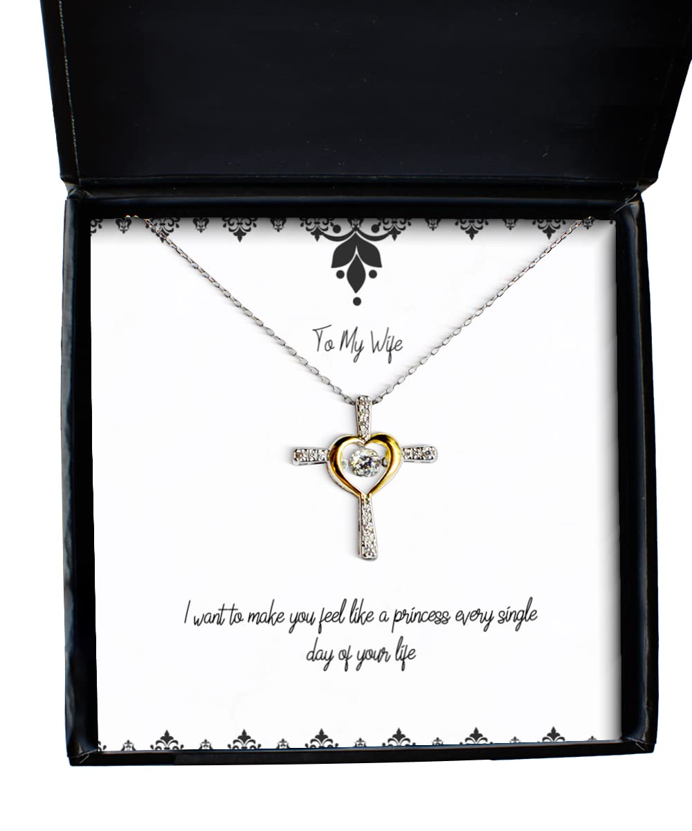 Elegant Cross Dancing Necklace for Wife - Make Her Feel Like a Princess Everyday | Perfect Gift for Anniversary, Valentine's Day & Holidays | Ideal for Date Nights, Special Occasions & Daily Wear
