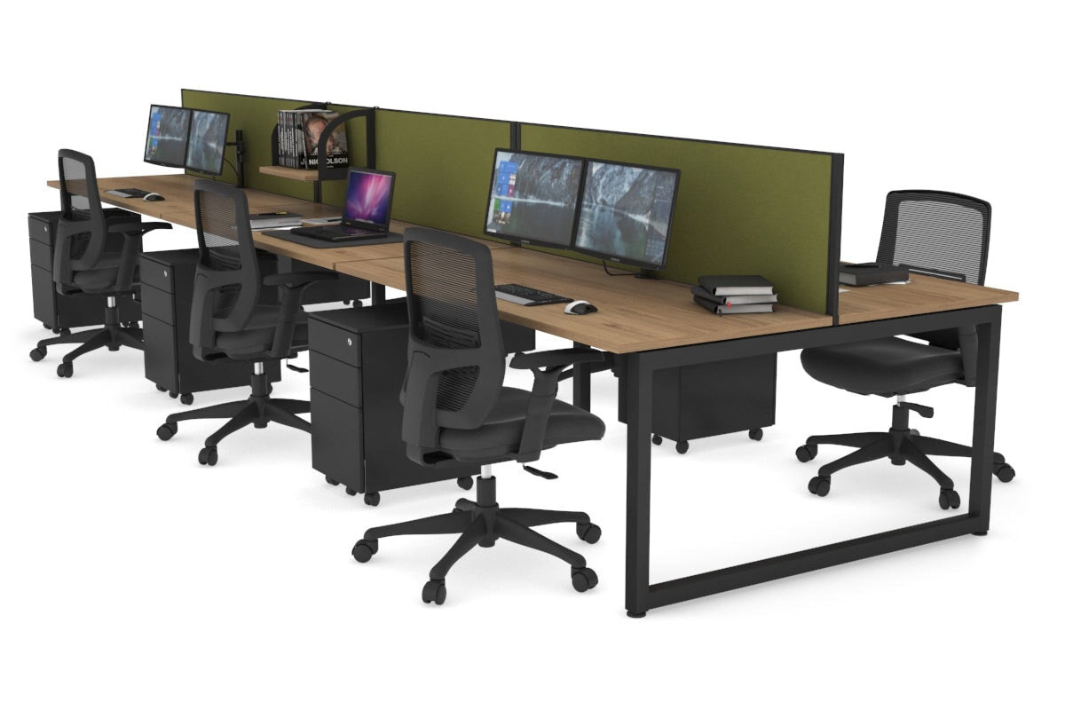 Quadro Loop Legs 6-Person Office Workstation Desk - 1400L x 700W Dimensions - Perfect for Collaborative Workspaces & Team Projects