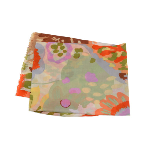 Neutral Bed of Asters Scarf - Soft Floral Print Fashion Scarf for Women - Perfect for Fall Outfits, Office Wear & Special Occasions