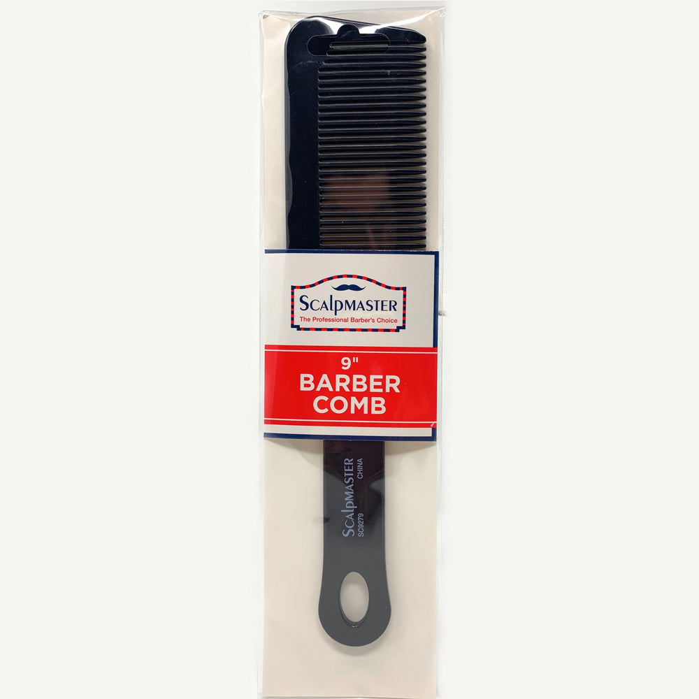 Scalpmaster 9 Inch Professional Barber Clipper Comb - Black Hair Cutting & Blending Comb for Fade, Taper & Precision Haircuts (1 Piece) - Perfect for Salon, Home & Professional Styling