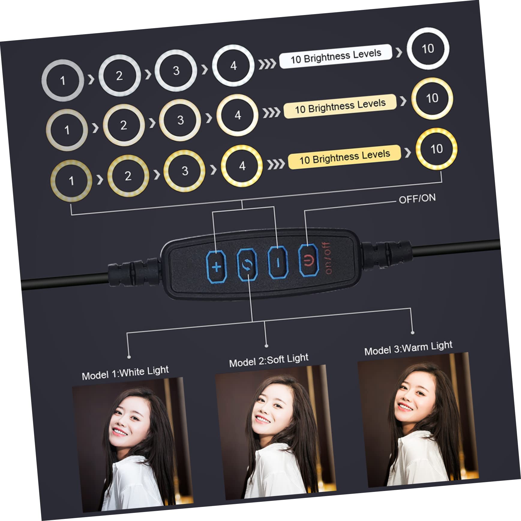 Gatuida 3-Piece LED Ring Light Kit with Tripod for Phone Selfie & Live Streaming - Perfect for Makeup Videos & Content Creation