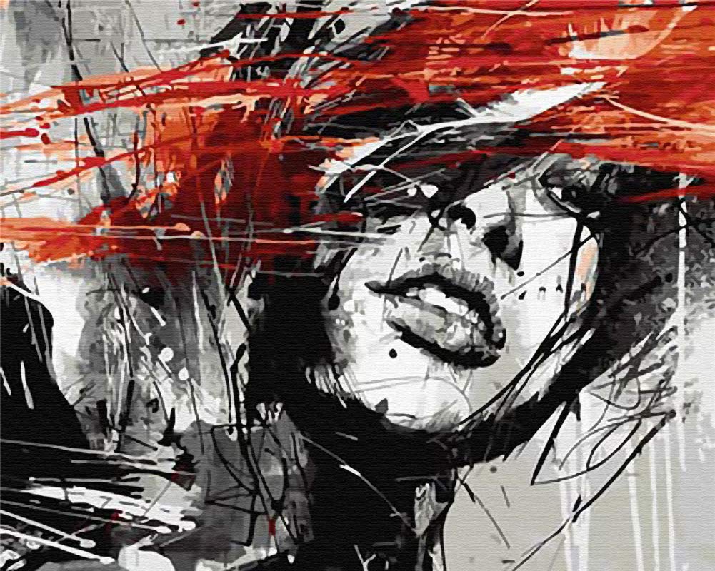 Paint by Numbers Kit for Adults & Kids - Beginner Friendly DIY Canvas Painting Art Craft (16x20 Inch) - Black Dream Girl Design for Home Wall Decor & Relaxation