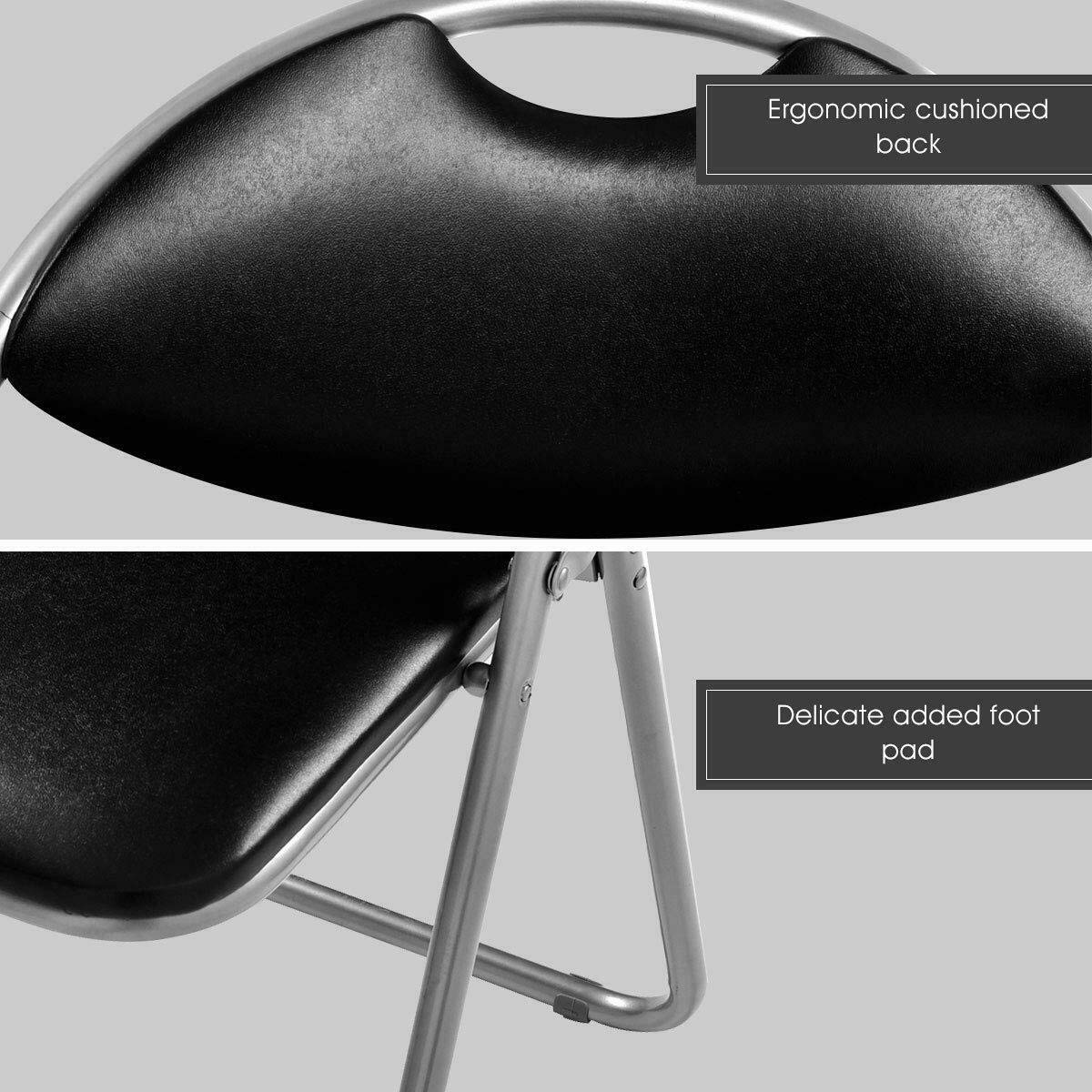U-Shaped Folding Chairs Set of 6 - Portable Black Outdoor Furniture for Picnic, Party, Camping & Home Use - Lightweight & Space-Saving Design