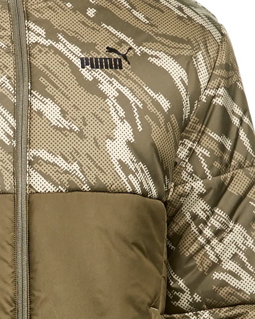 PUMA Men's Essentials Padded Jacket - Lightweight Winter Coat, Water-Resistant, Grape Leaf Green, Size M | Outdoor Activities, Casual Wear, Street Style Fashion