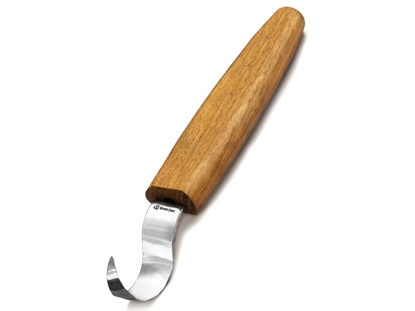 BeaverCraft SK1 Oak Right-Handed Spoon Carving Knife - 25mm Blade with Comfortable Oak Handle - Perfect for Woodworking, Whittling & DIY Craft Projects