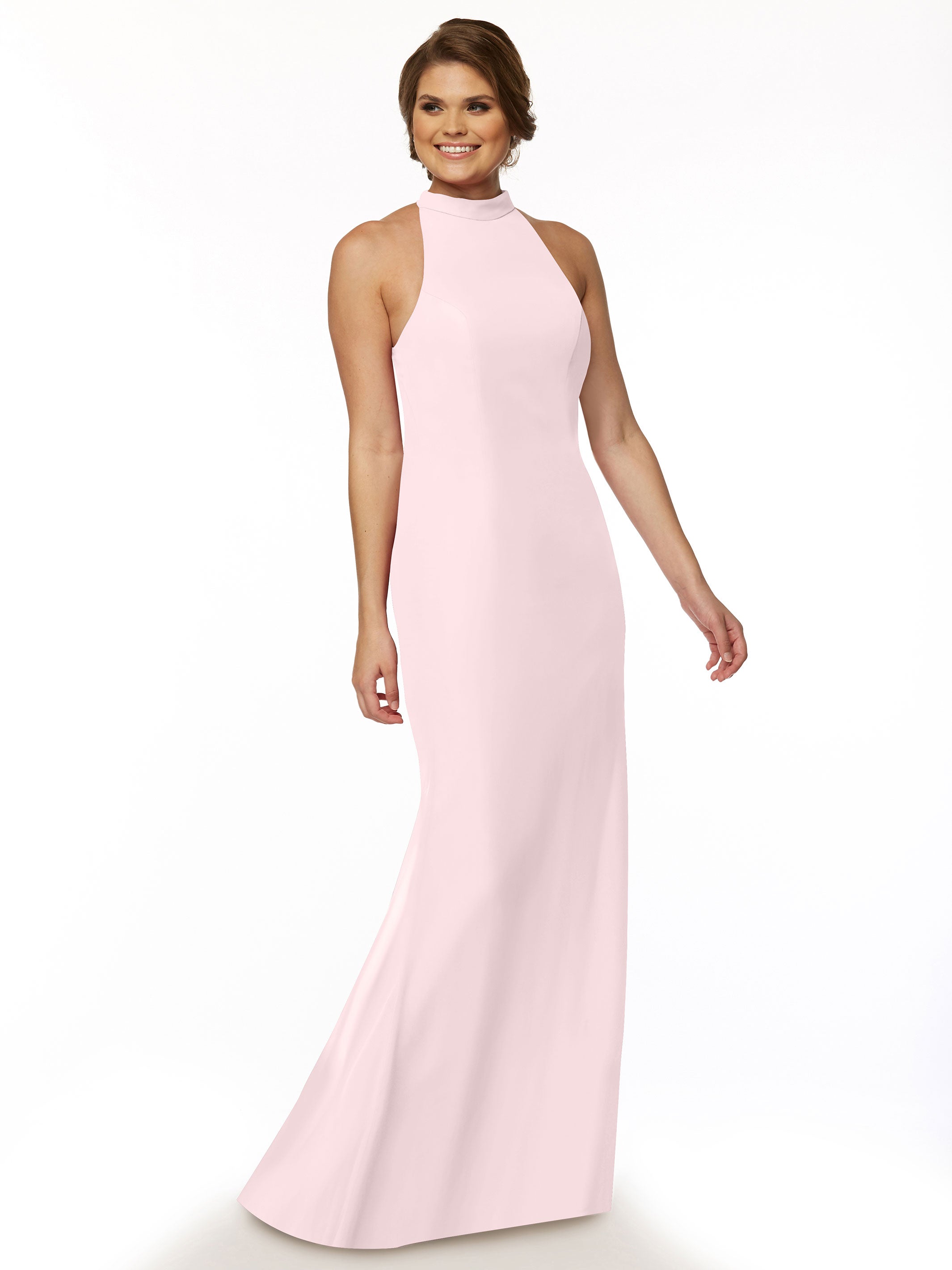 Elegant Mermaid Bridesmaid Dress with Halter Neckline - Perfect for Beach Weddings, Formal Events & Special Occasions