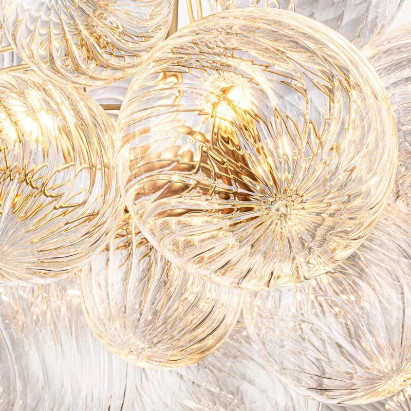 Tammy 24-Inch Round Glass Ball Chandelier - Modern Crystal Ceiling Light Fixture for Dining Room, Bedroom, or Living Room Decor