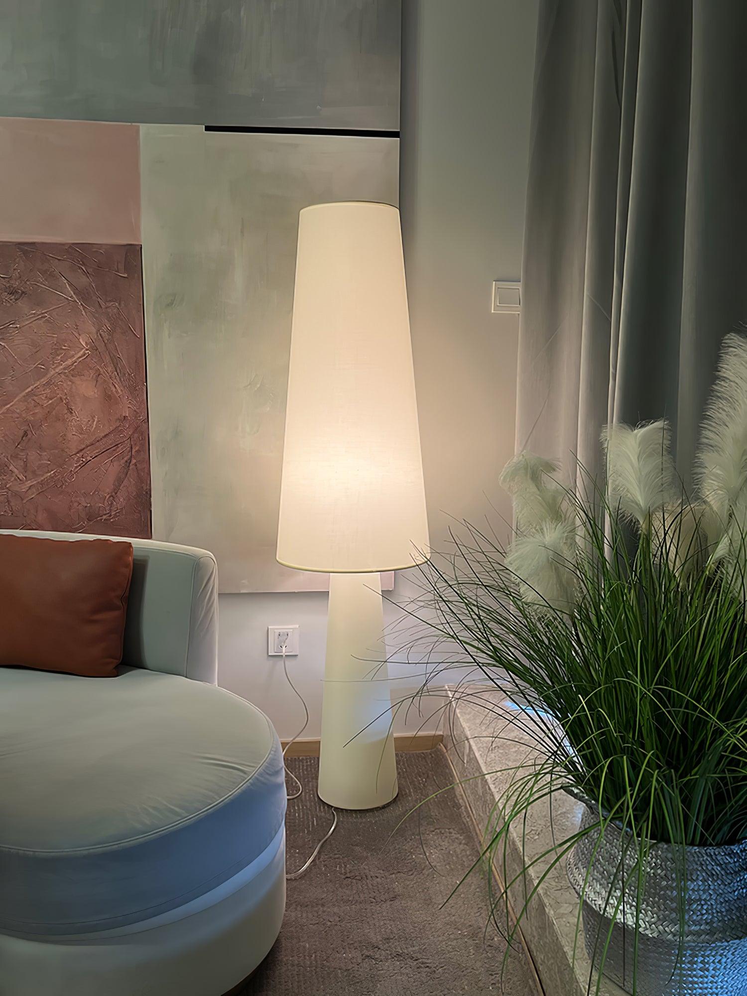 Modern Column Fabric Floor Lamp - Tall Standing Light for Living Room, Bedroom & Office - Soft Ambient Lighting for Relaxing & Reading