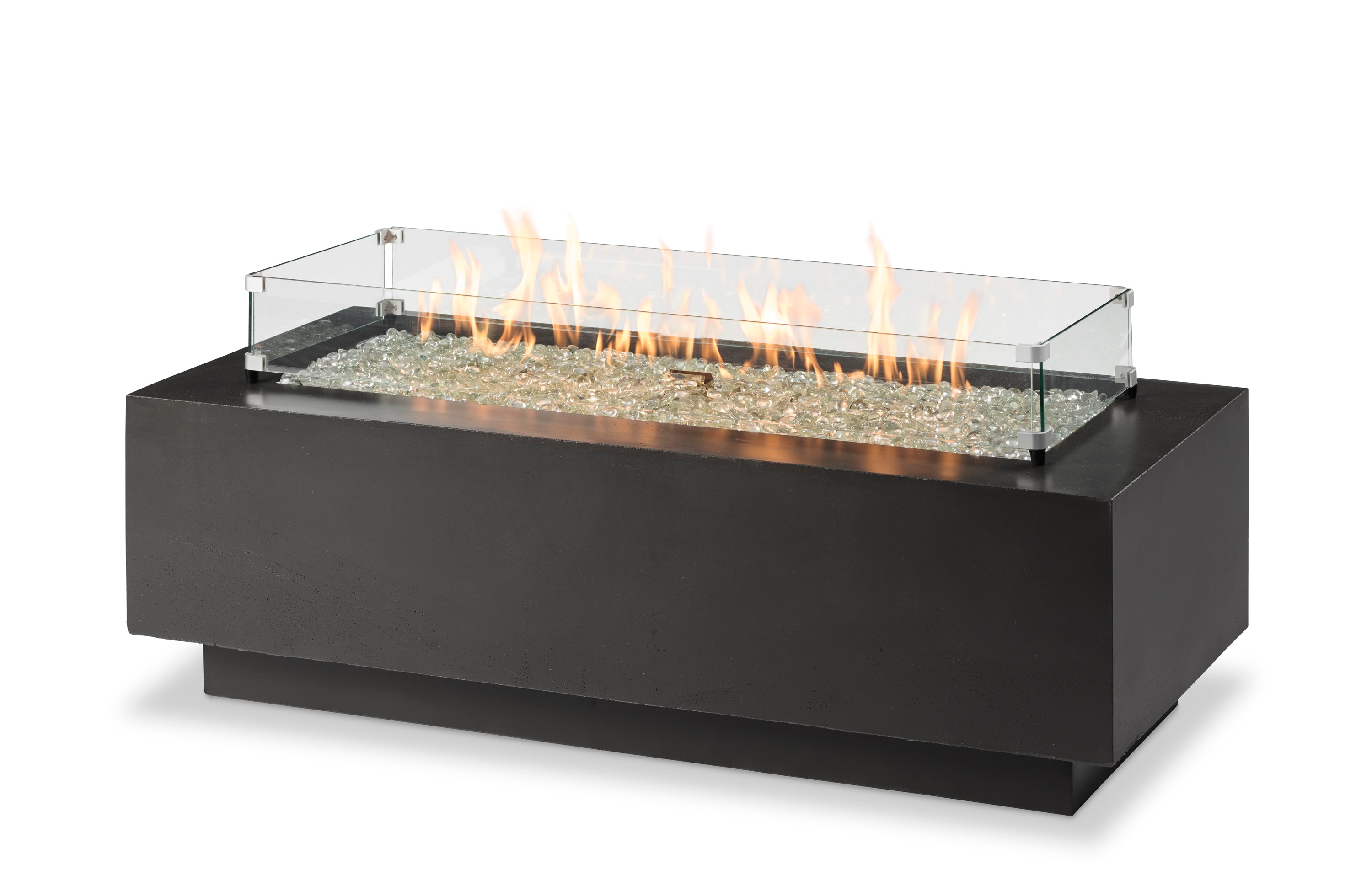 Outdoor GreatRoom Company Cove 54 Inch Linear Propane Gas Fire Pit Table with 42 Inch Crystal Fire Burner - Midnight Mist (CV 54MM) | Perfect for Patio, Backyard, and Outdoor Gatherings