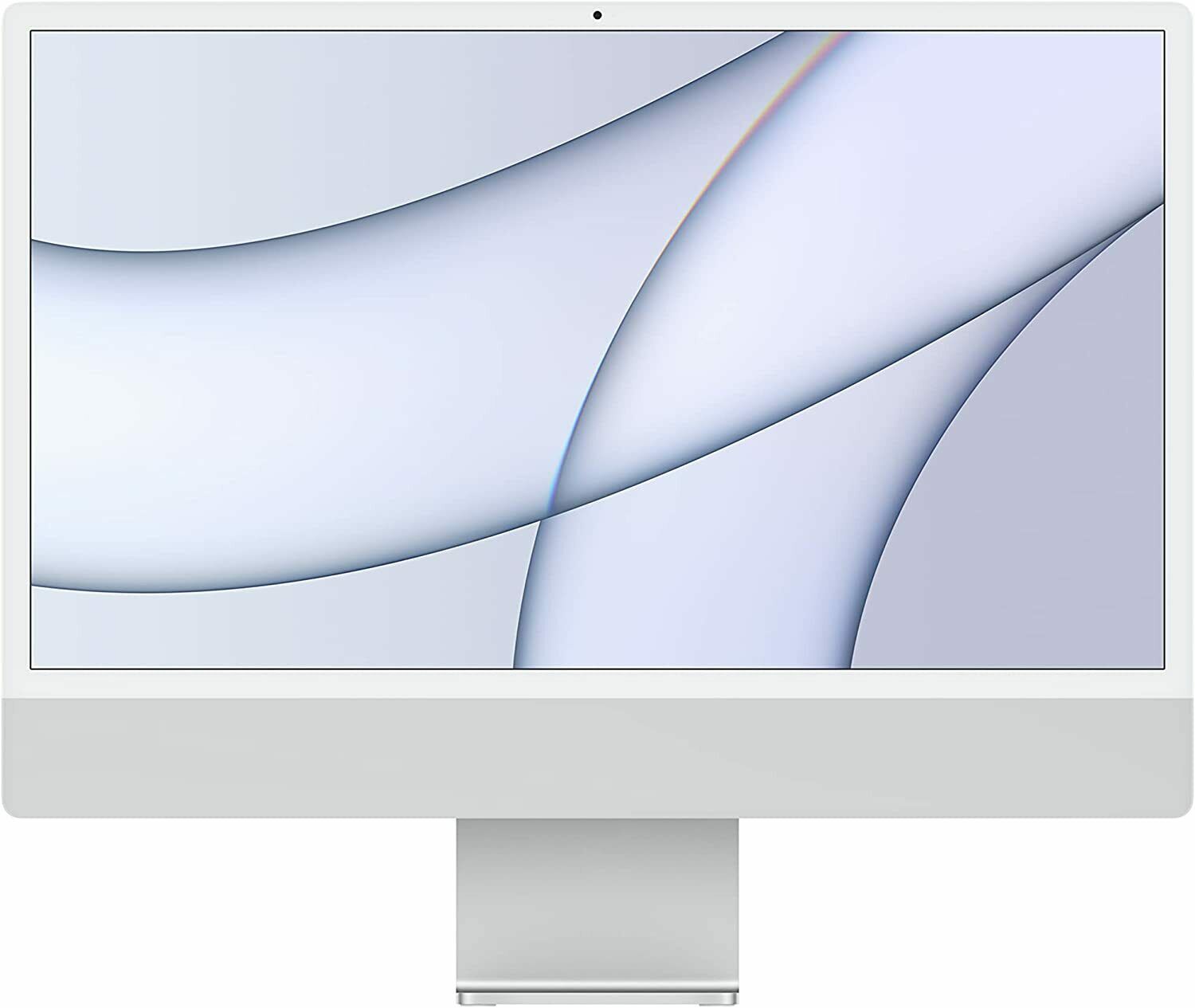 Apple iMac 24-inch (2021) with 4.5K Retina Display - M1 Chip, 8GB RAM, 256GB SSD, 8-Core GPU (MGPC3LL/A) in Silver - Perfect for Home Office, Graphic Design & Video Editing