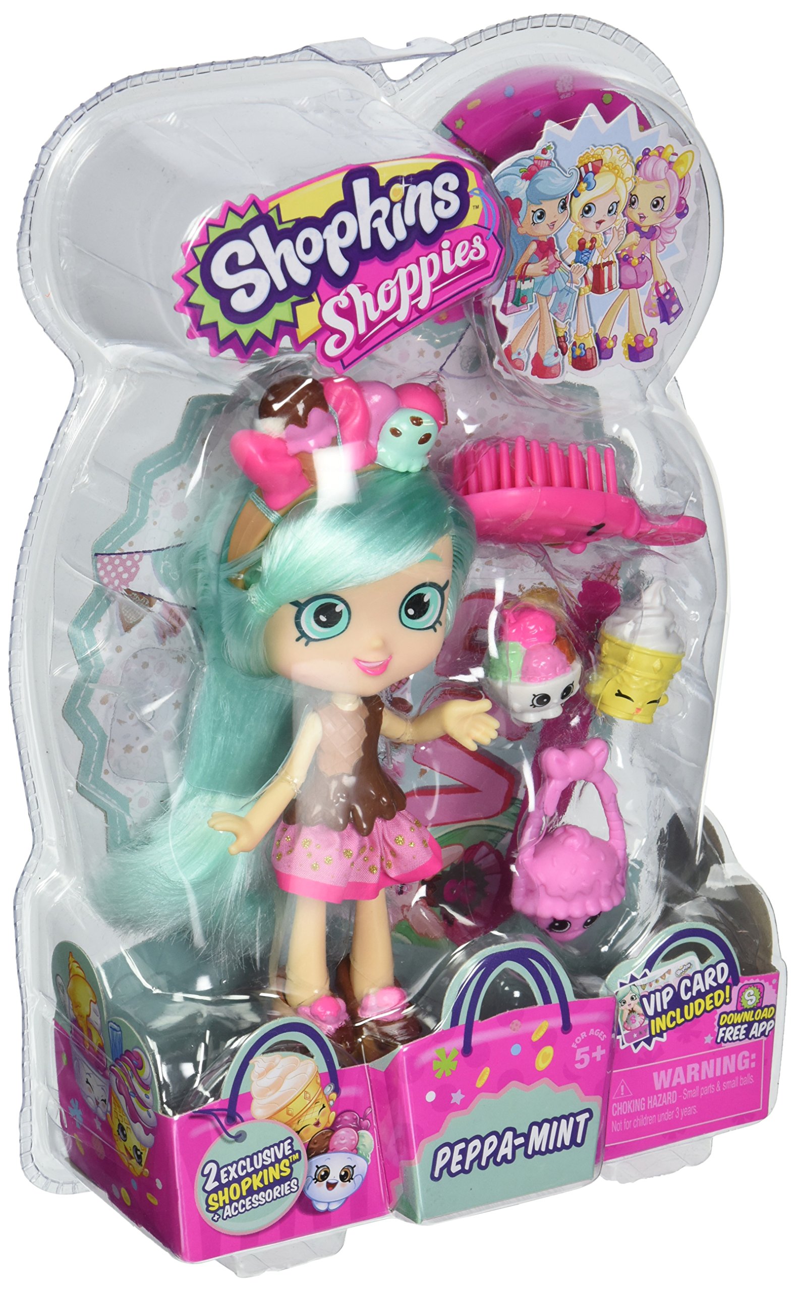 Shopkins Shoppies Series 2 Doll Pack - Peppa-Mint Collectible Fashion Doll for Kids | Perfect for Playtime, Birthday Gifts & Toy Collections