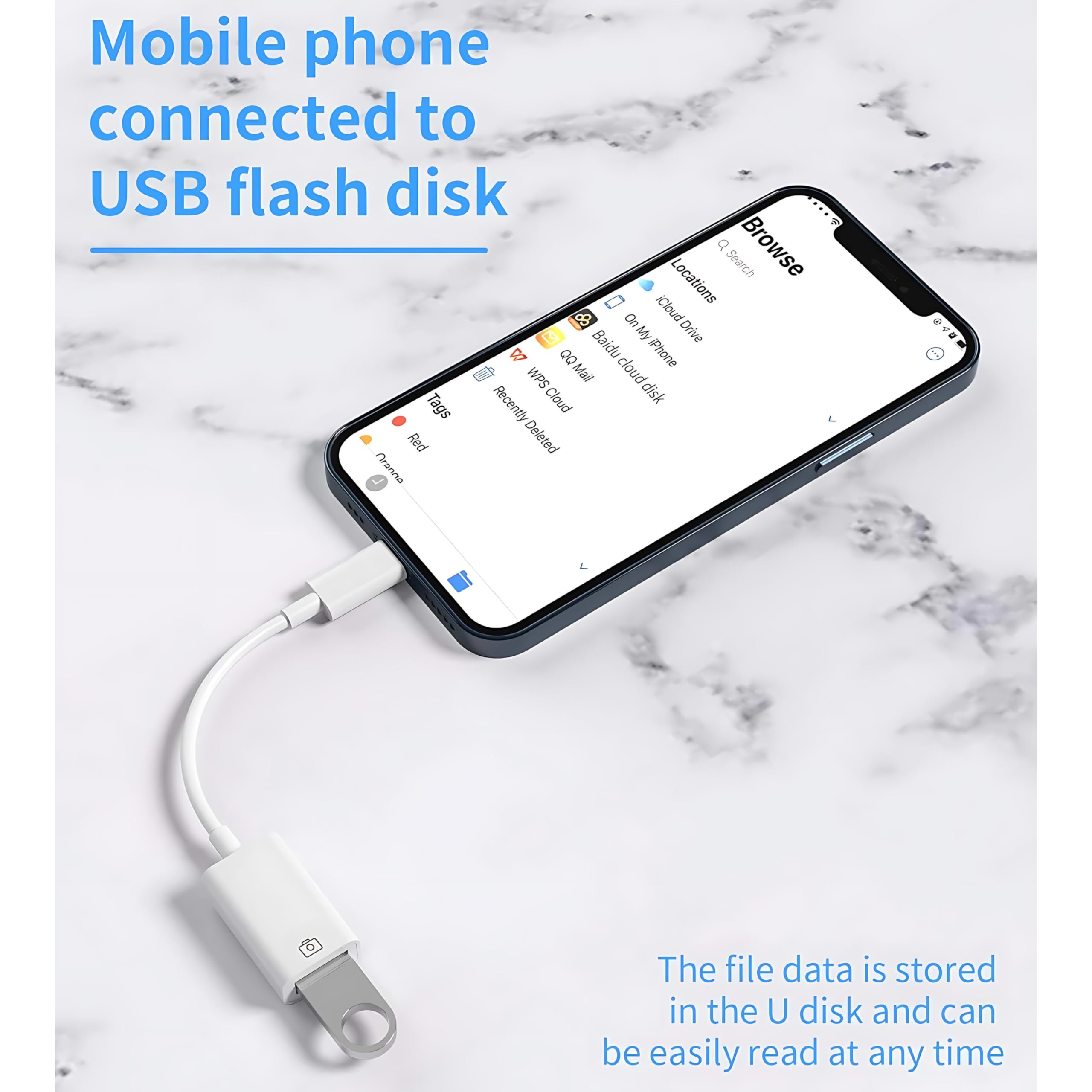 Original Title: USB Camera Adapter For iphone To USB OTG Camera Adapter USB 3.0 Adapter USB Male to Female Data Sync Supports Card Reader Keyboard Mouse Game Controller USB Flash Drive   Optimized Title: **USB 3.0 OTG Camera Adapter for iPhone - Male to Female Connector for Data Sync, Card Reader, Keyboard, Mouse & Game Controller - Compatible with USB Flash Drives (Perfect for Photography, Gaming & File Transfer)**
