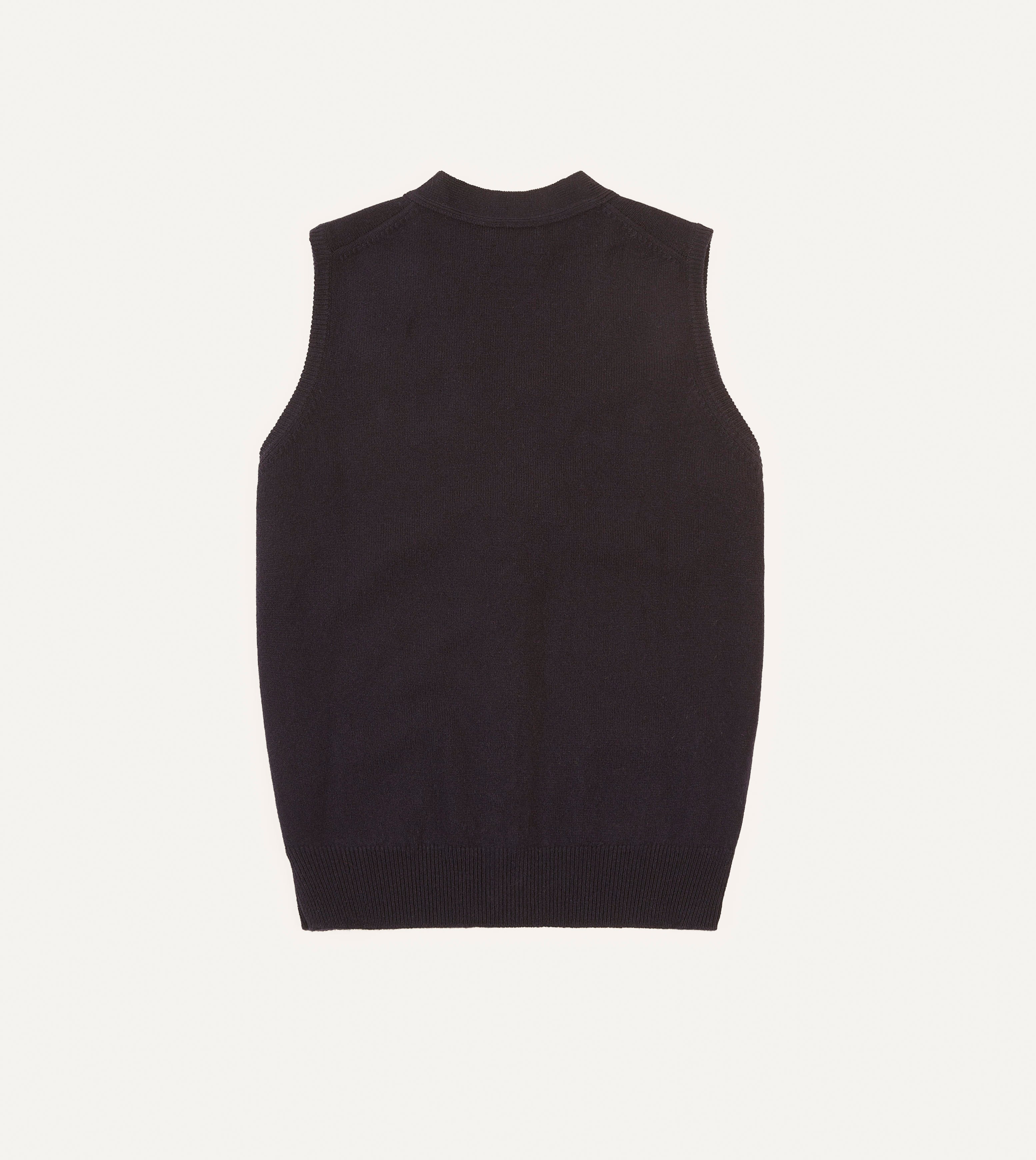 Navy Blue Lambswool Sleeveless Cardigan for Women - Soft Winter Vest Sweater - Perfect for Layering, Office Wear & Casual Outfits