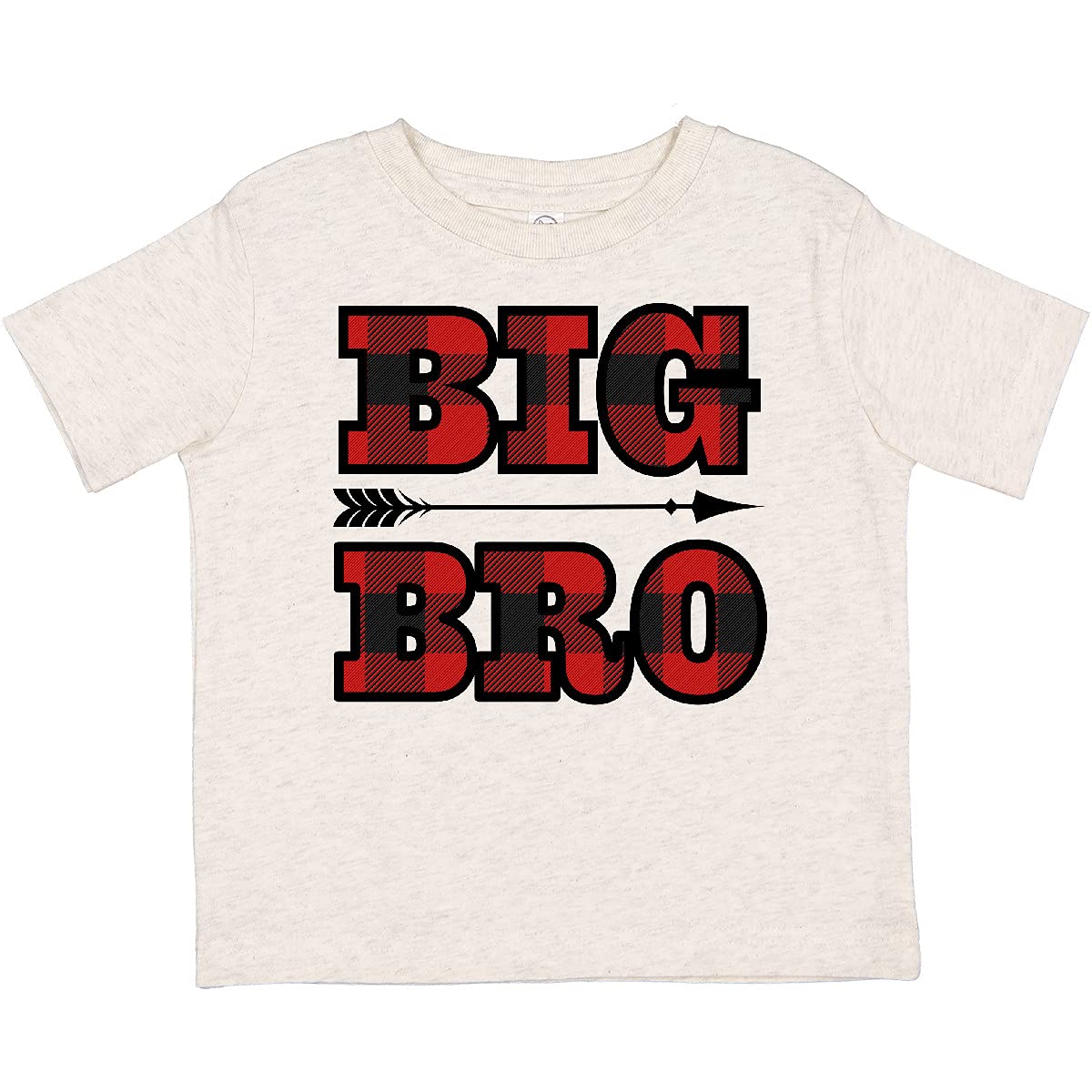 Inktastic Big Bro Buffalo Plaid Brother Toddler T-Shirt - Cute Matching Sibling Outfit for Family Photos & Holiday Gatherings