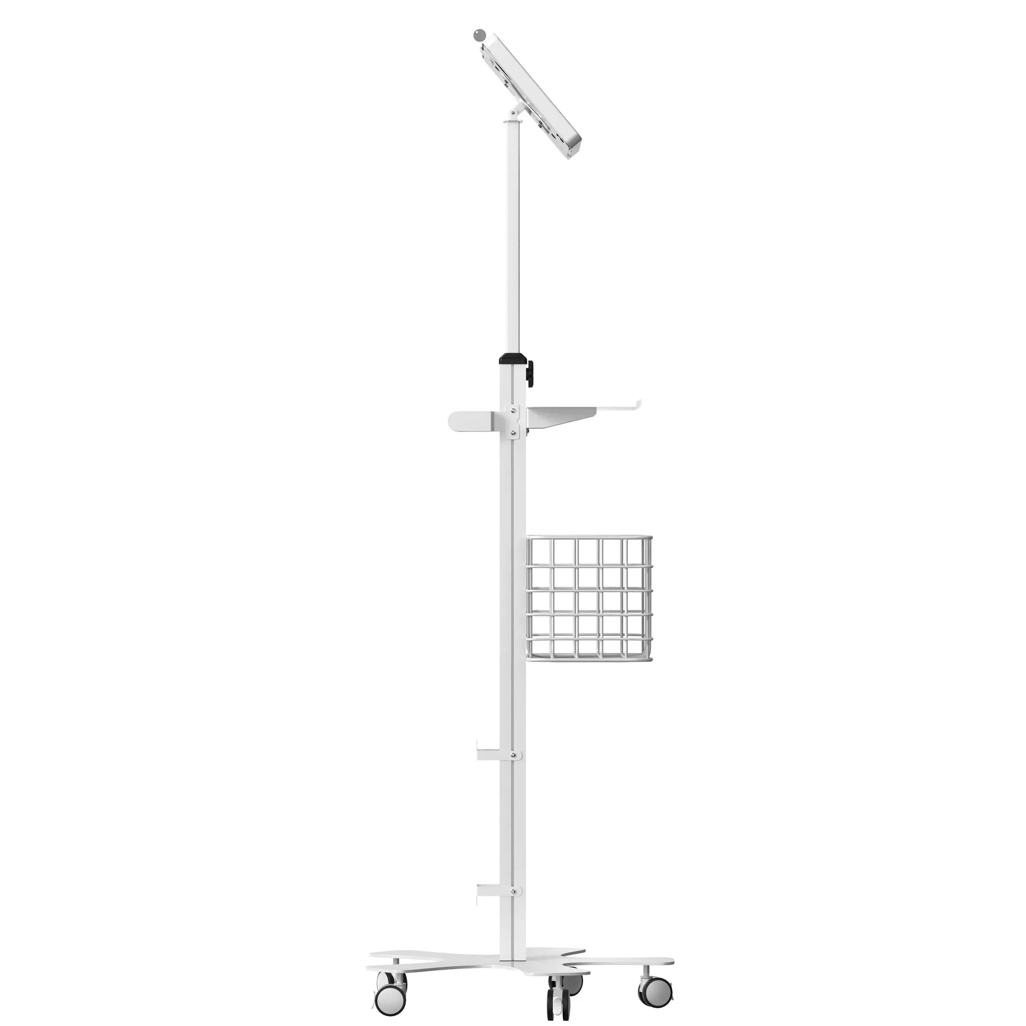 Medical Mobile Floor Stand with Small Paragon Enclosure - Adjustable IV Pole for Hospitals & Clinics - Perfect for IV Therapy, Infusion, and Medical Equipment Support