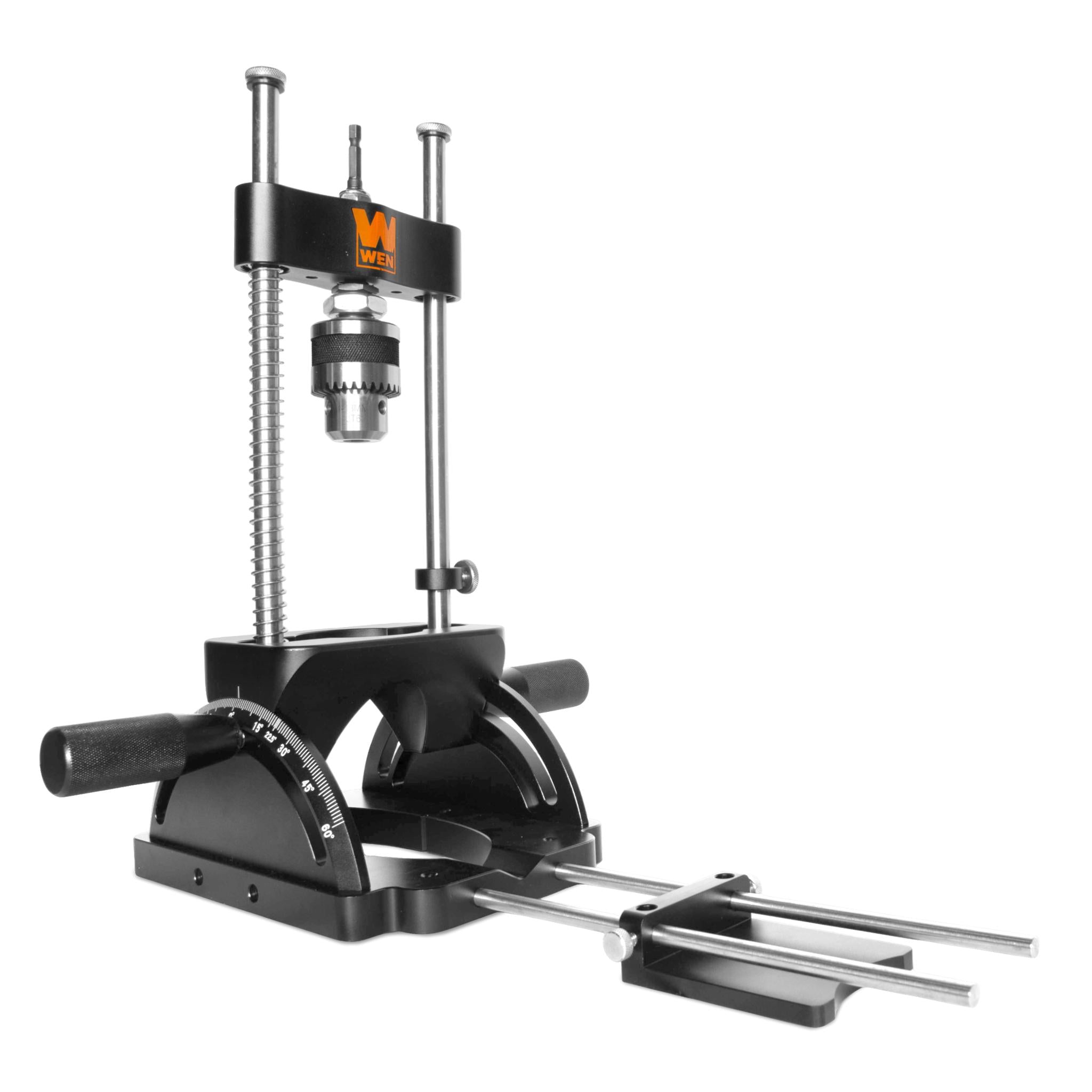 WEN WA1412 Heavy Duty Adjustable Portable Drill Guide - Precision Drill Press for Woodworking, Metalworking & DIY Projects