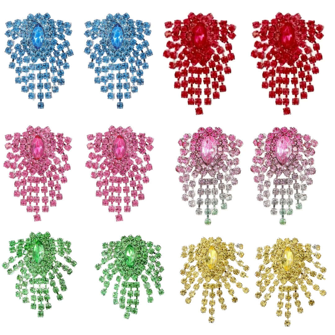 Sparkly Color Rhinestone Burst Stud Earrings | Fashion Jewelry for Women | Perfect for Parties, Weddings & Special Occasions