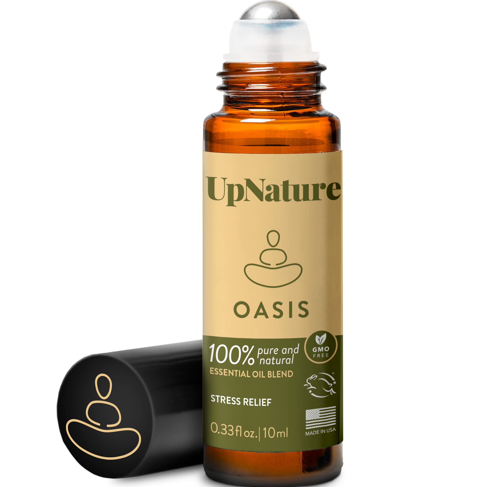 Oasis Essential Oil Roll On Blend - Stress Relief, Focus & Mood Booster with Lavender, Copaiba & Lime Oil - Aromatherapy for Sleep, Relaxation & Meditation - Perfect Stocking Stuffer Gift for Holidays & Self-Care
